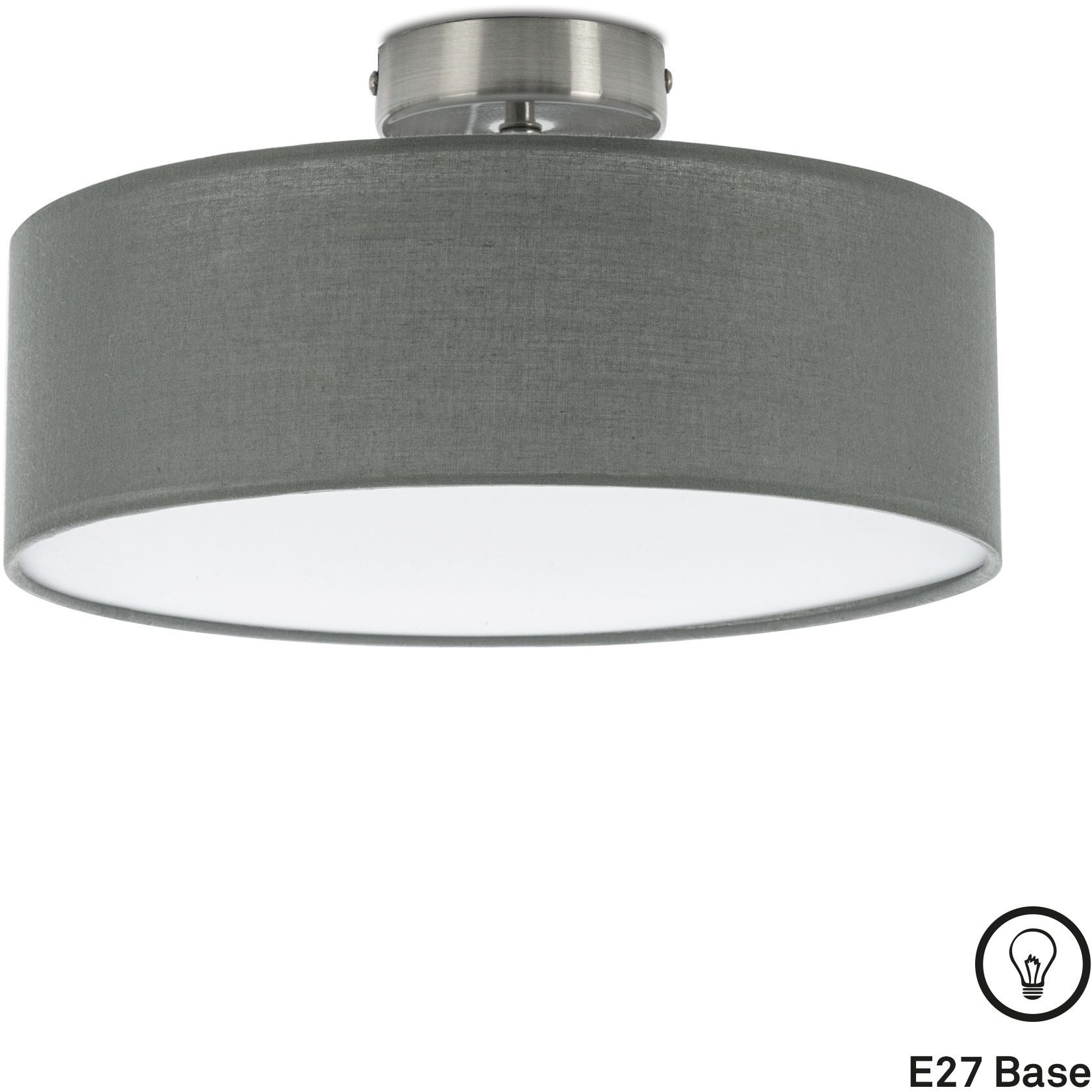 Briloner Leuchten Led-plafondlamp LED stoffen plafondlamp, grijs-satijn