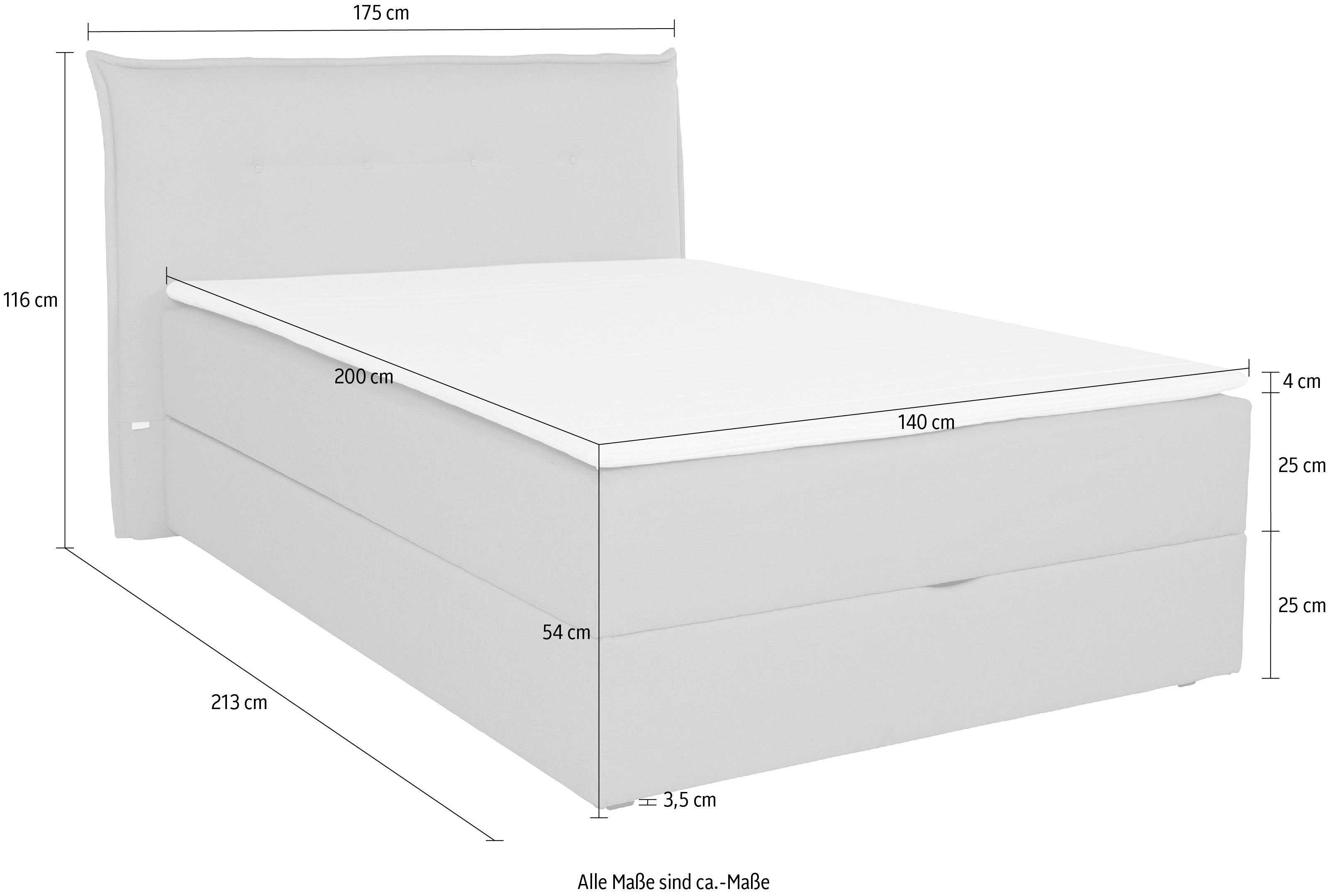 andas Boxspring Lichtgewicht inclusief bedkist & topmatras, in 4 breedten en 2 hardheden