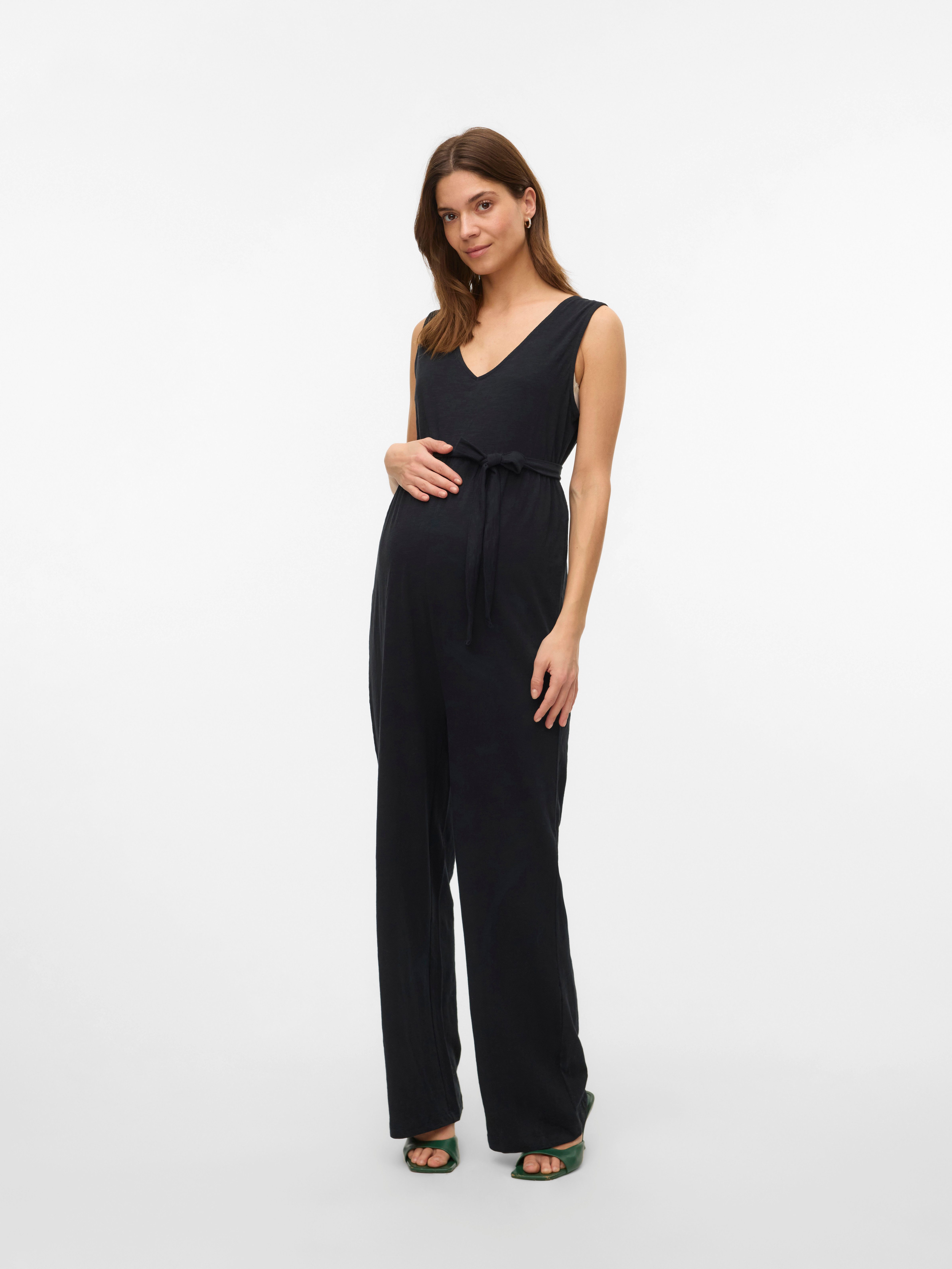 Mamalicious Jumpsuit MLIVY SL JRS V-NECK JUMPSUIT NOOS dames jumpsuits maat XS (34) zwart