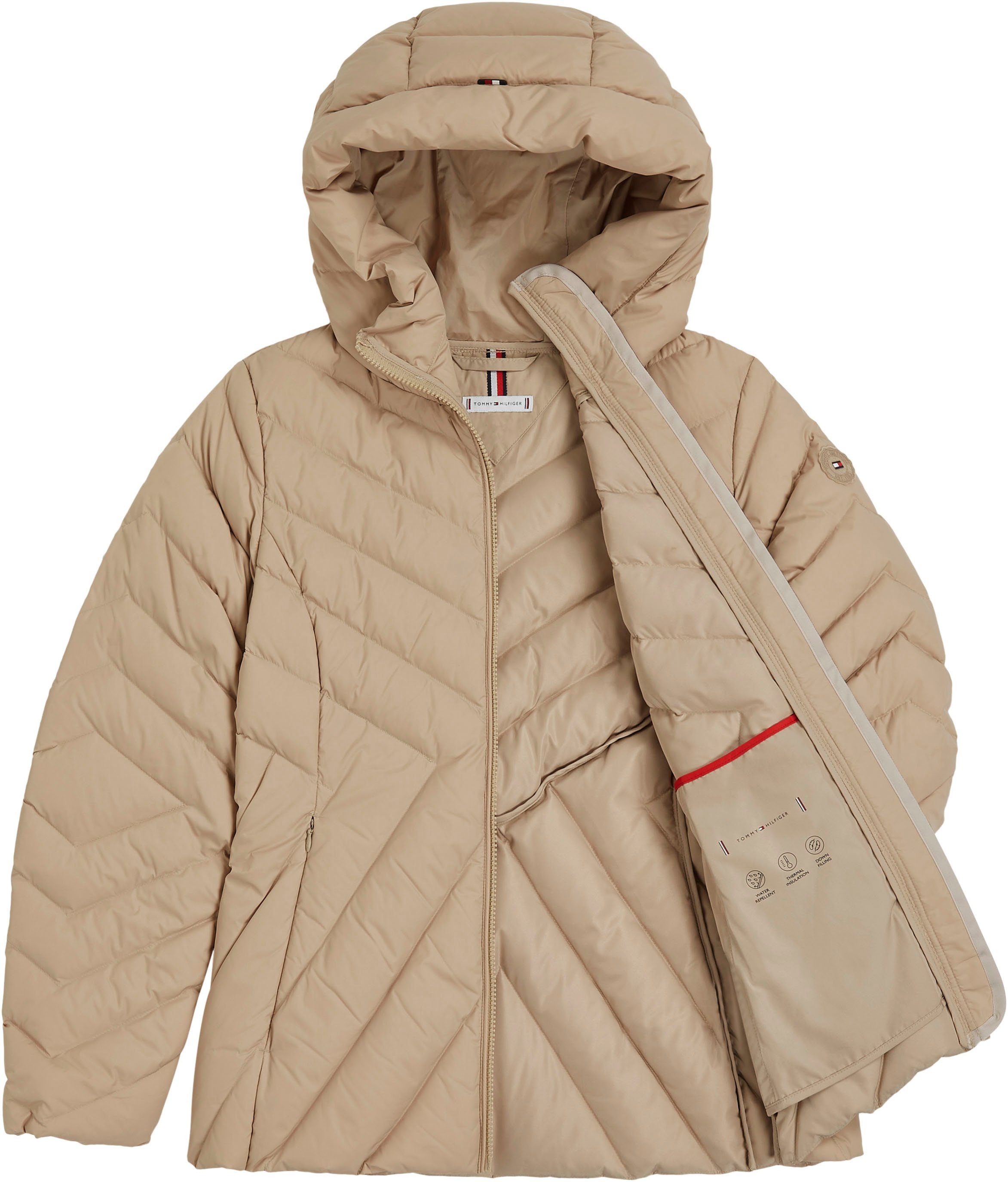 Tommy Hilfiger Gewatteerde jas CHEVRON MW PADDED JACKET met gemiddelde vulling en tommy hilfiger merklabel