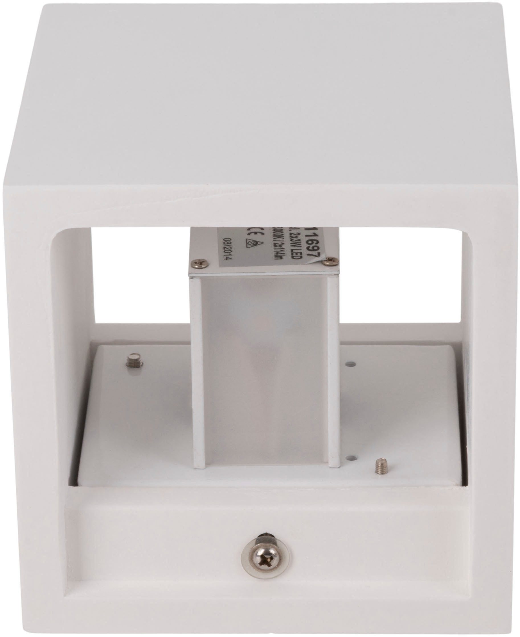 näve Led-wandlamp Wanna incl. 2x 3w cree xp led, l: 11,5cm, b: 11,5cm, h: 11,5cm, gips, wit (1 stuk)