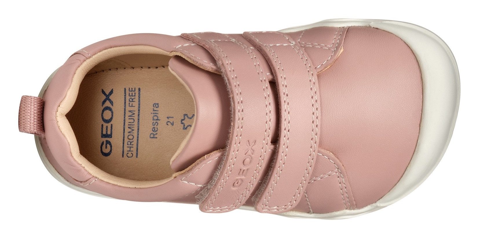 Geox Sneakers B STEPPIEUP GIRL , sneaker, klittenbandschoen, babyschoen met modieuze perforatie