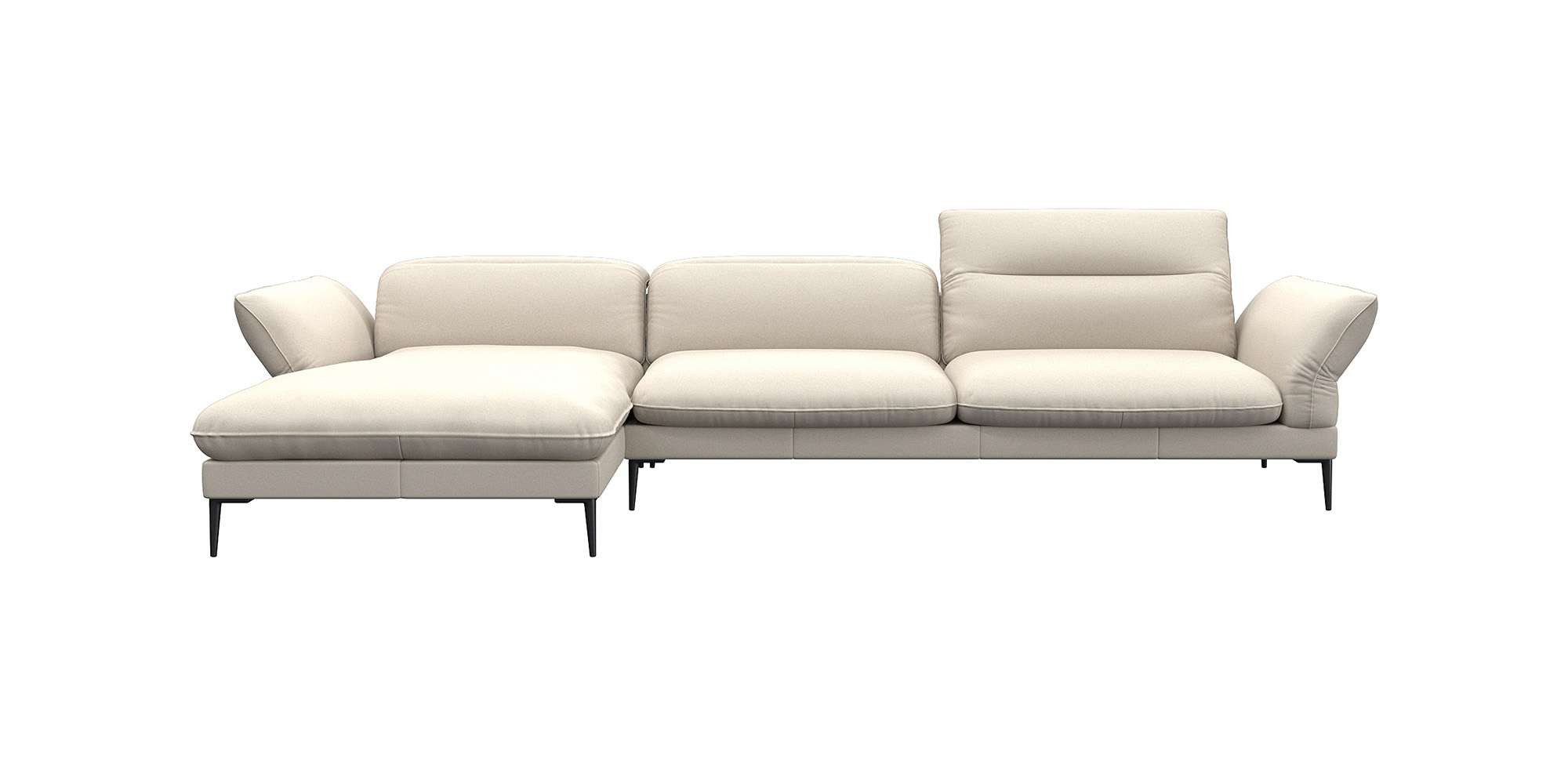 FLEXLUX Hoekbank Salino, functionele bank met recamiere, relaxbank, hoekbank Bank met arm- en hoofdeinde verstellingen, koudschuim & staalgolven