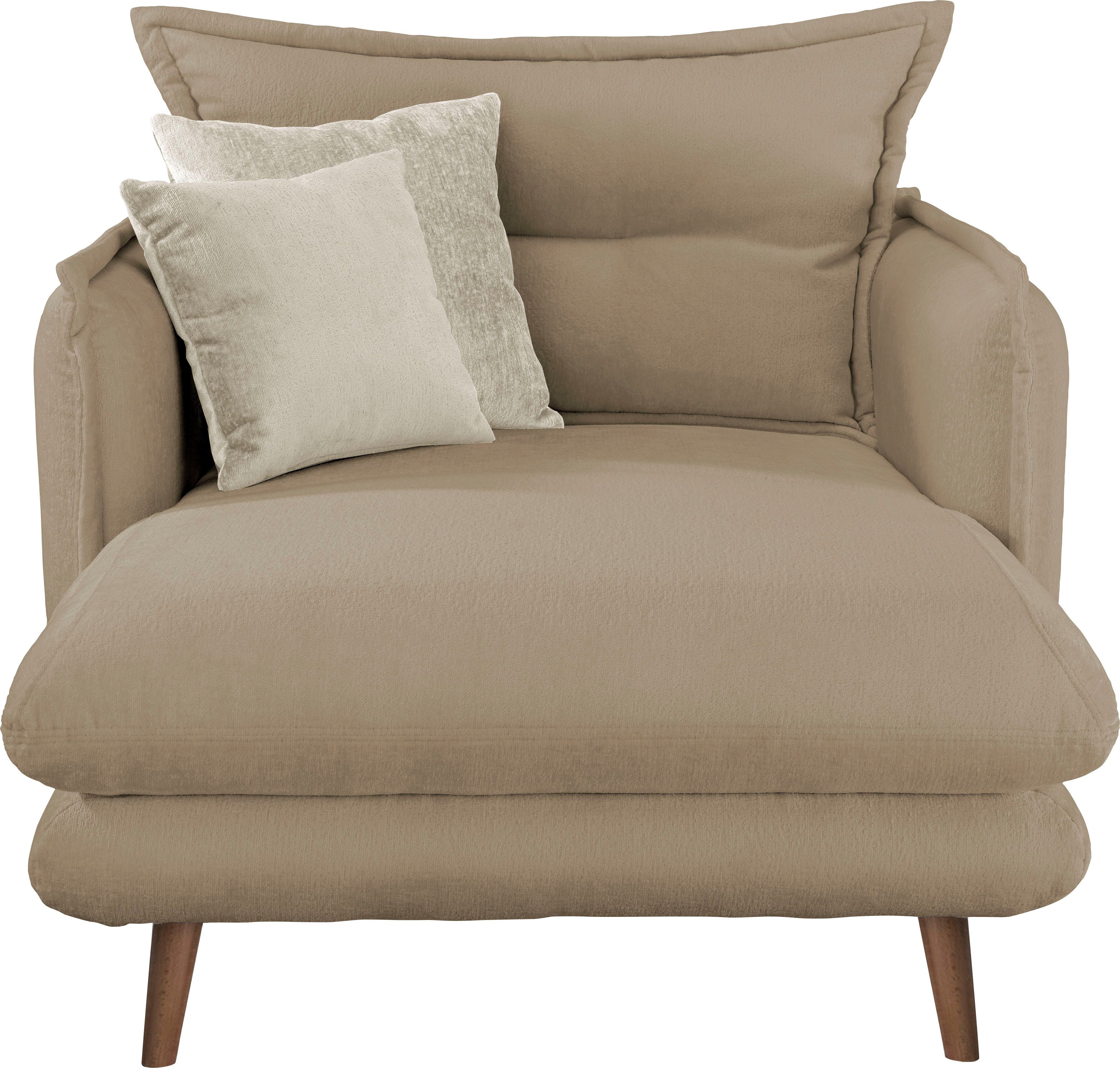 INOSIGN Loveseat LAZIO moderne fauteuil met een comfortabele bekleding, 2 stuks decoratieve sierkussens