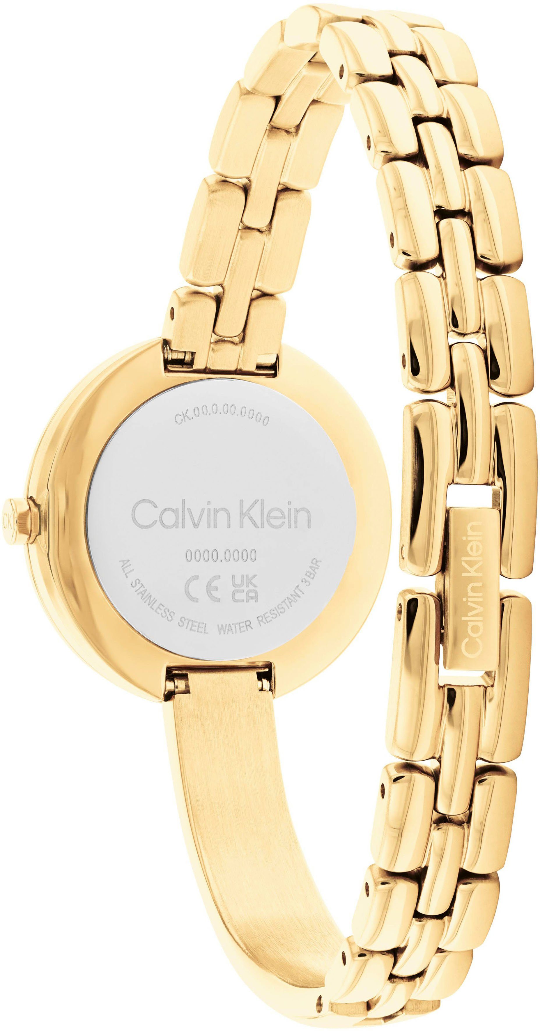 Calvin Klein Kwartshorloge SCULPTURAL Polshorloge, dameshorloge, mineraalglas, roestvrijstalen armband