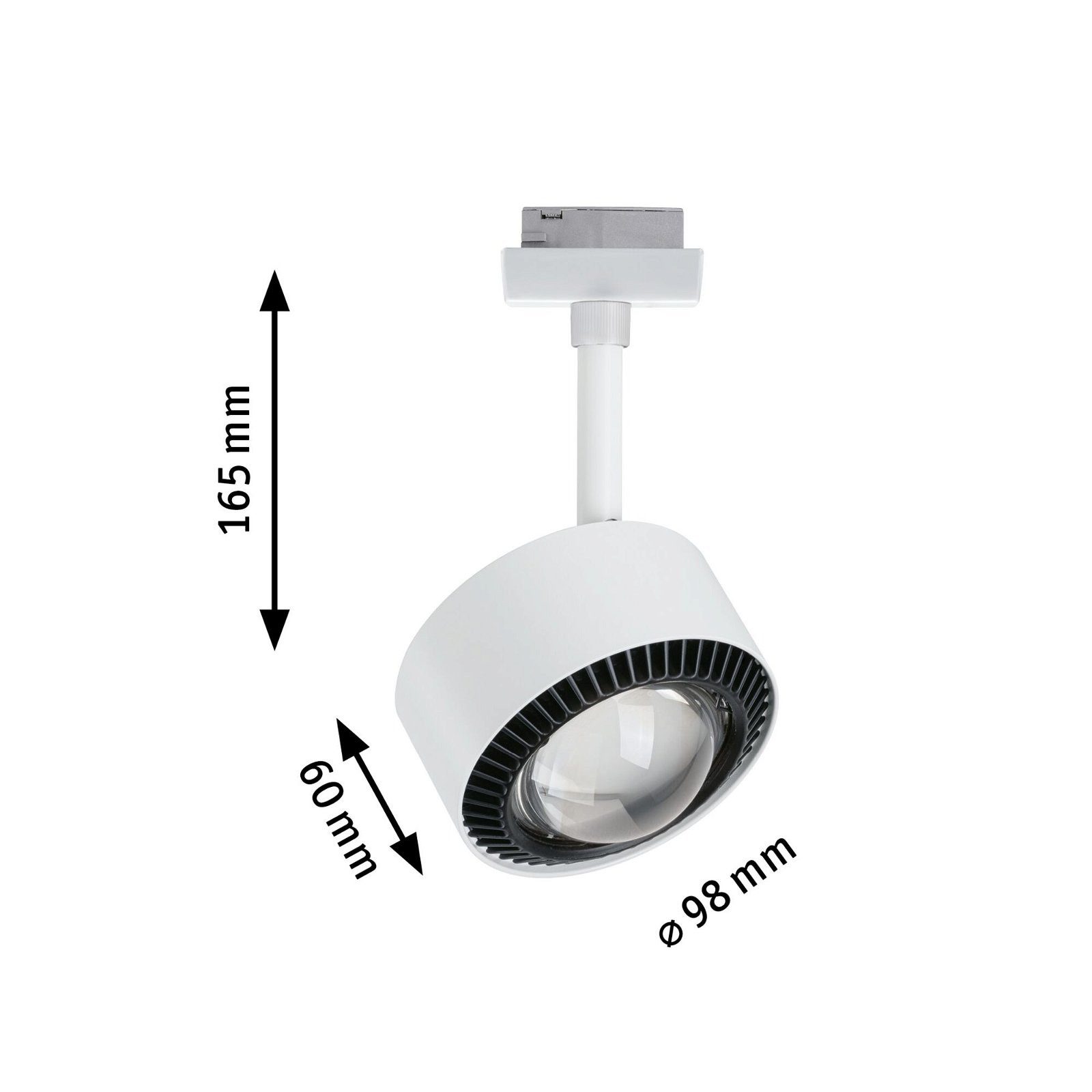 Paulmann Railsysteem-lampen URail rail spot Aldan Enkelspot 498lm 8W 2700K 230V Wit, Zwart