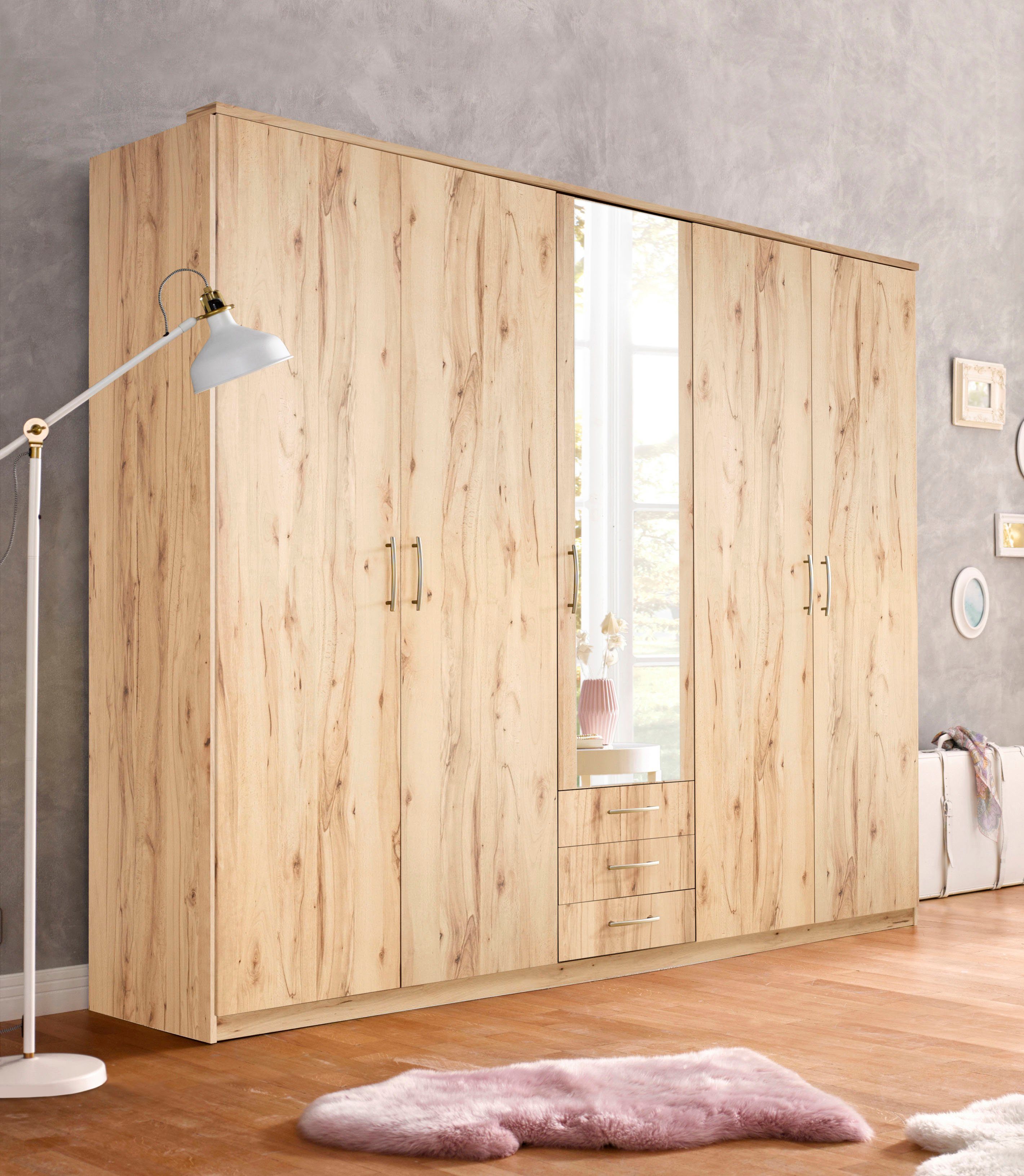 priess Kledingkast Husum met decoratieve krans, optioneel met lades kledingkasten bruin