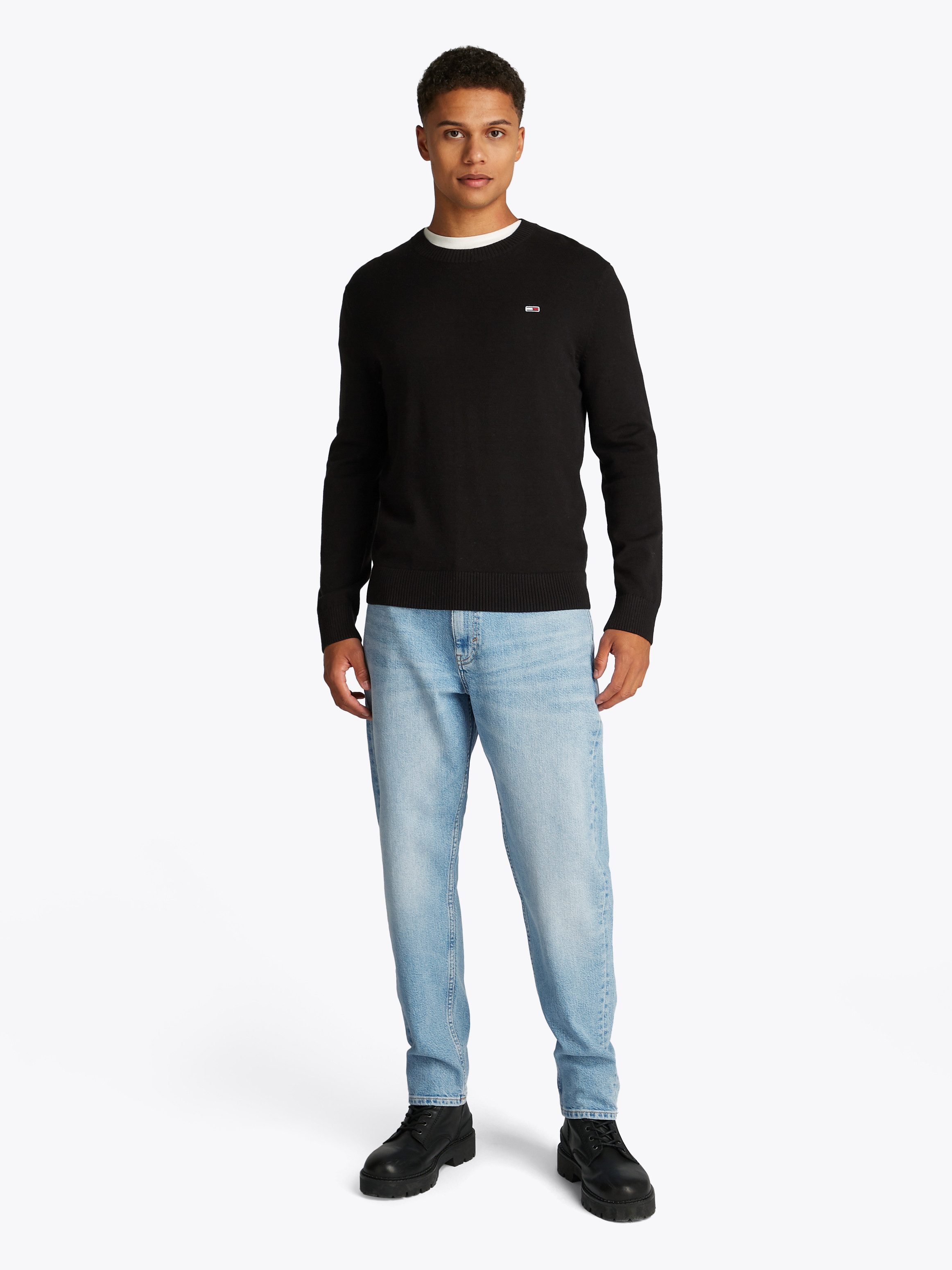 TOMMY JEANS Trui met ronde hals TJM SLIM ESSENTIAL LIGHT SWEATER