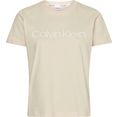 calvin klein shirt met ronde hals core logo t-shirt met calvin klein logo-opschrift beige