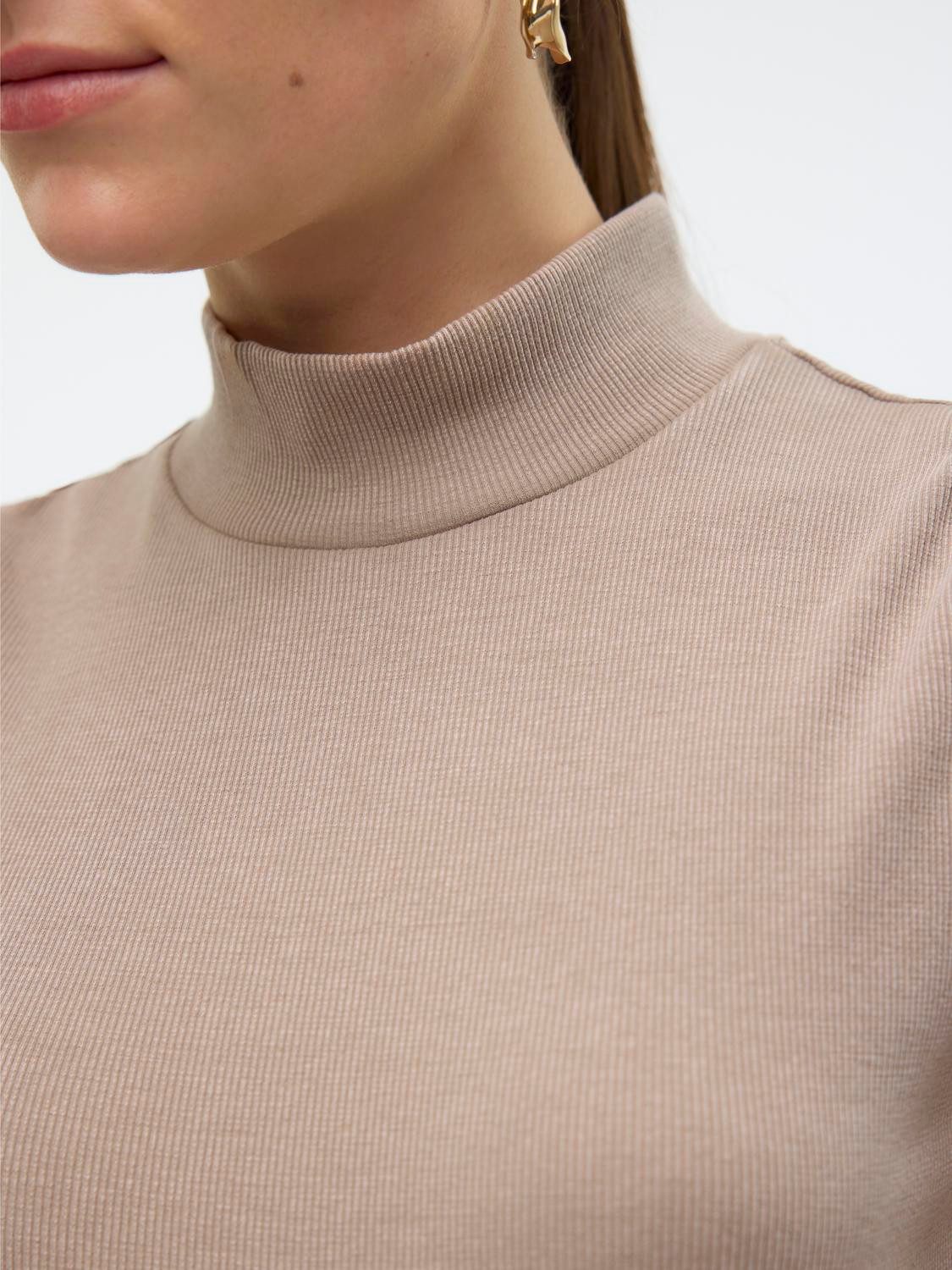Vero Moda Jerseyjurk VMJANE SL WASHED HIGHNECK DRESS JRS NOOS