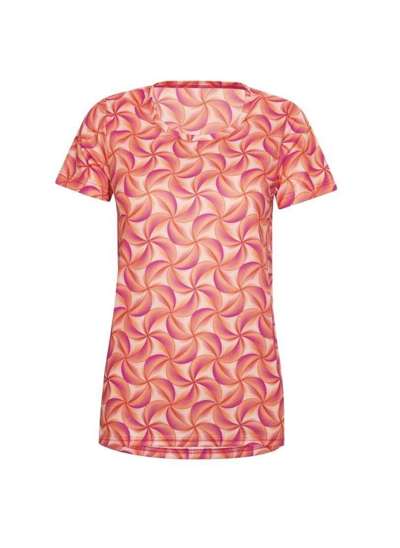 Trigema T-shirt sport T-shirt met modieuze all-over print (1-delig)