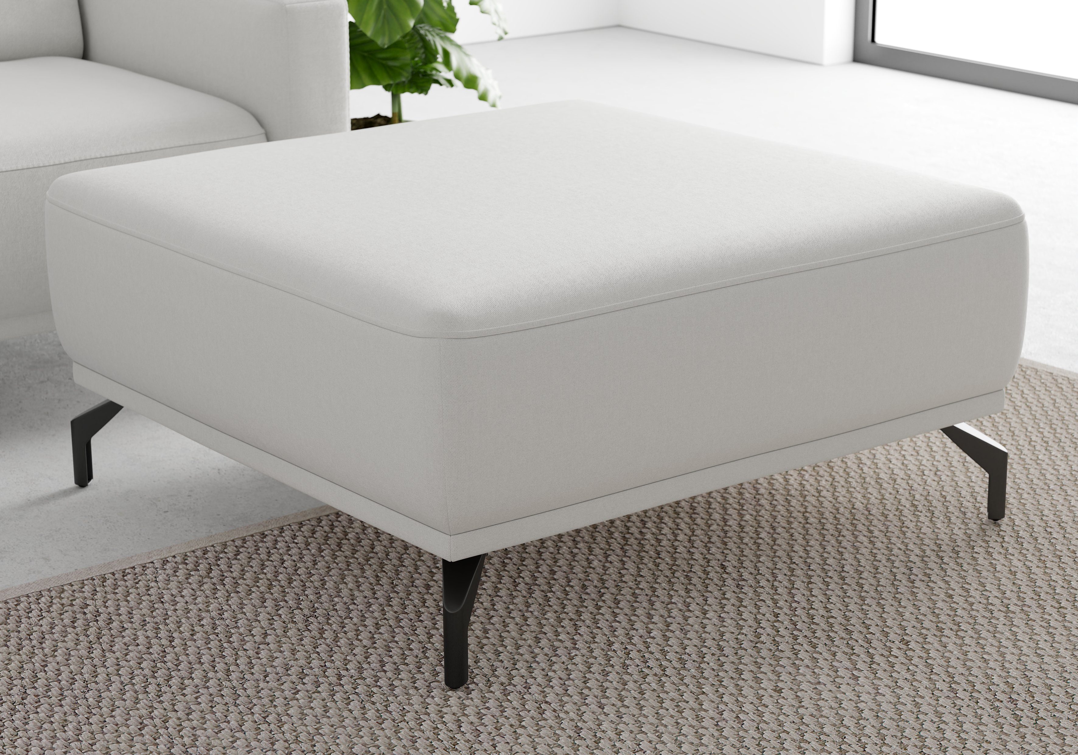 sit&more Hocker Bailando met binnenvering en zwarte, matte metalen poten hockers grijs