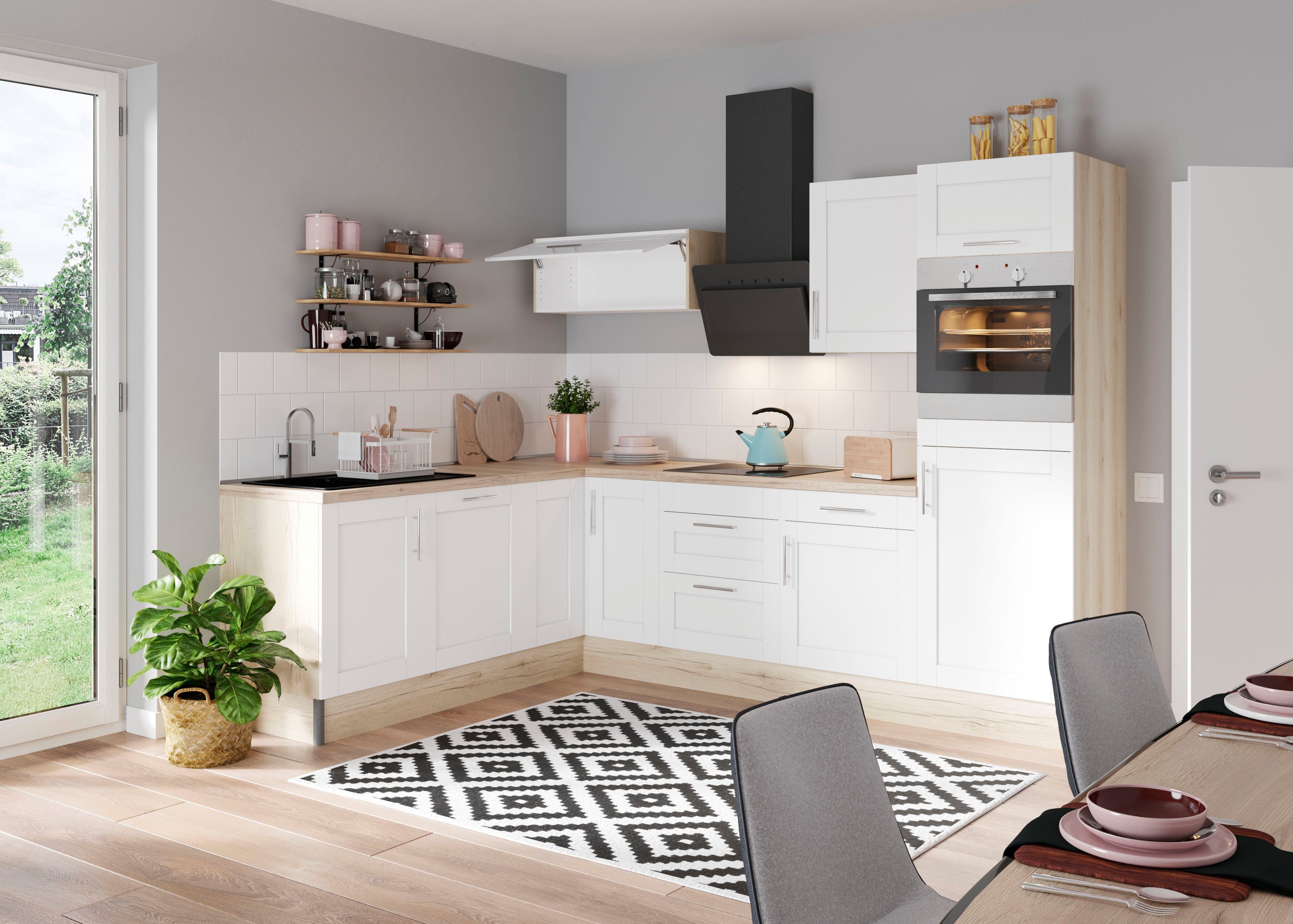 Kochstation Keuken KS-Ahus 200 x 270 cm breed, optioneel met elektrische apparaten, soft close functie