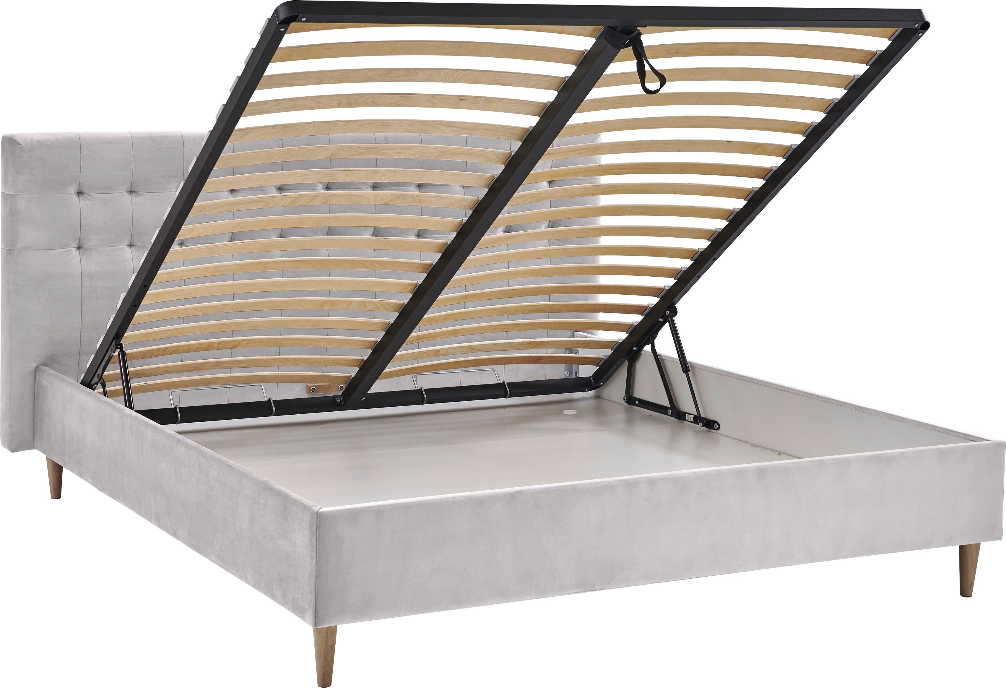 ATLANTIC home collection Gestoffeerd bed Veronika met bedkist en lattenbodem