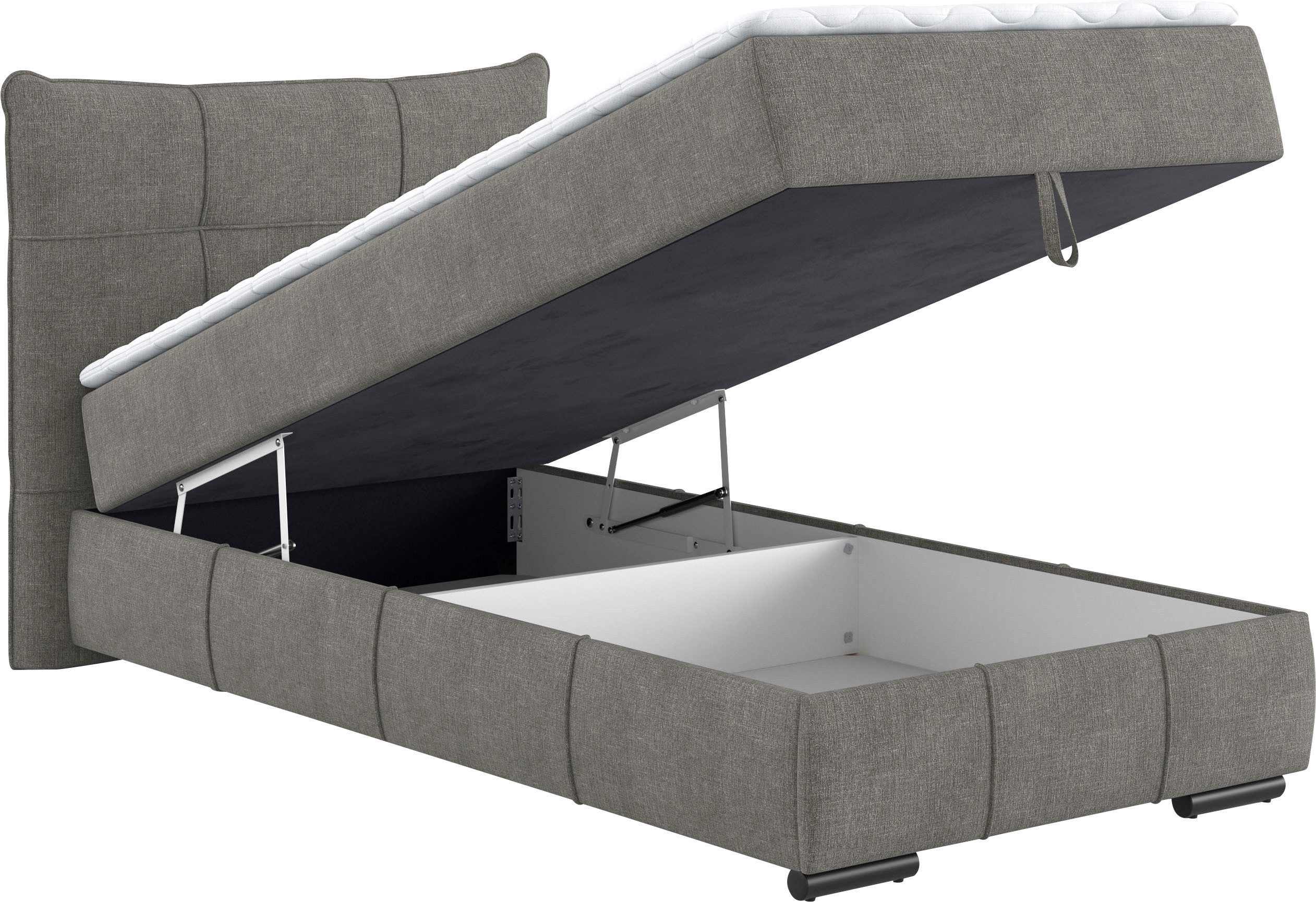 Mr. Couch Boxspring Brewdley met bedkist, incl. matras Topmatras en sierkussen, in verschillende hardheden beschikbaar