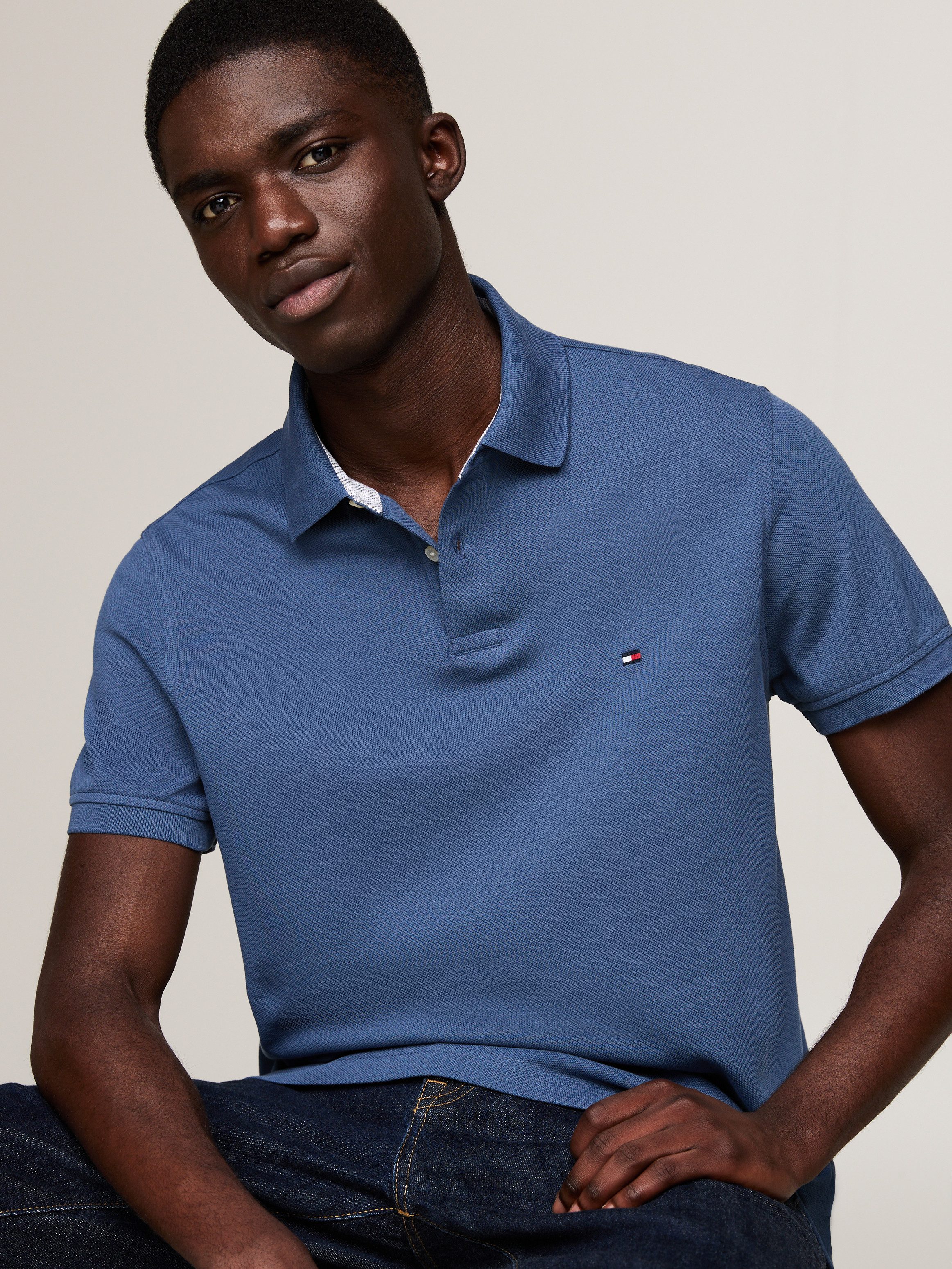 Tommy Hilfiger Poloshirt 1985 REGULAR POLO met contraststrepen en knoopsluiting