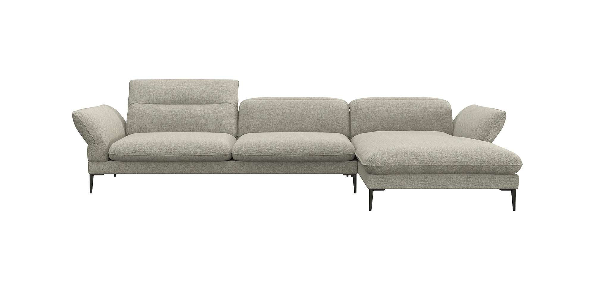 FLEXLUX Hoekbank Salino, functionele bank met recamiere, relaxbank, hoekbank Bank met arm- en hoofdeinde verstellingen, koudschuim & staalgolven