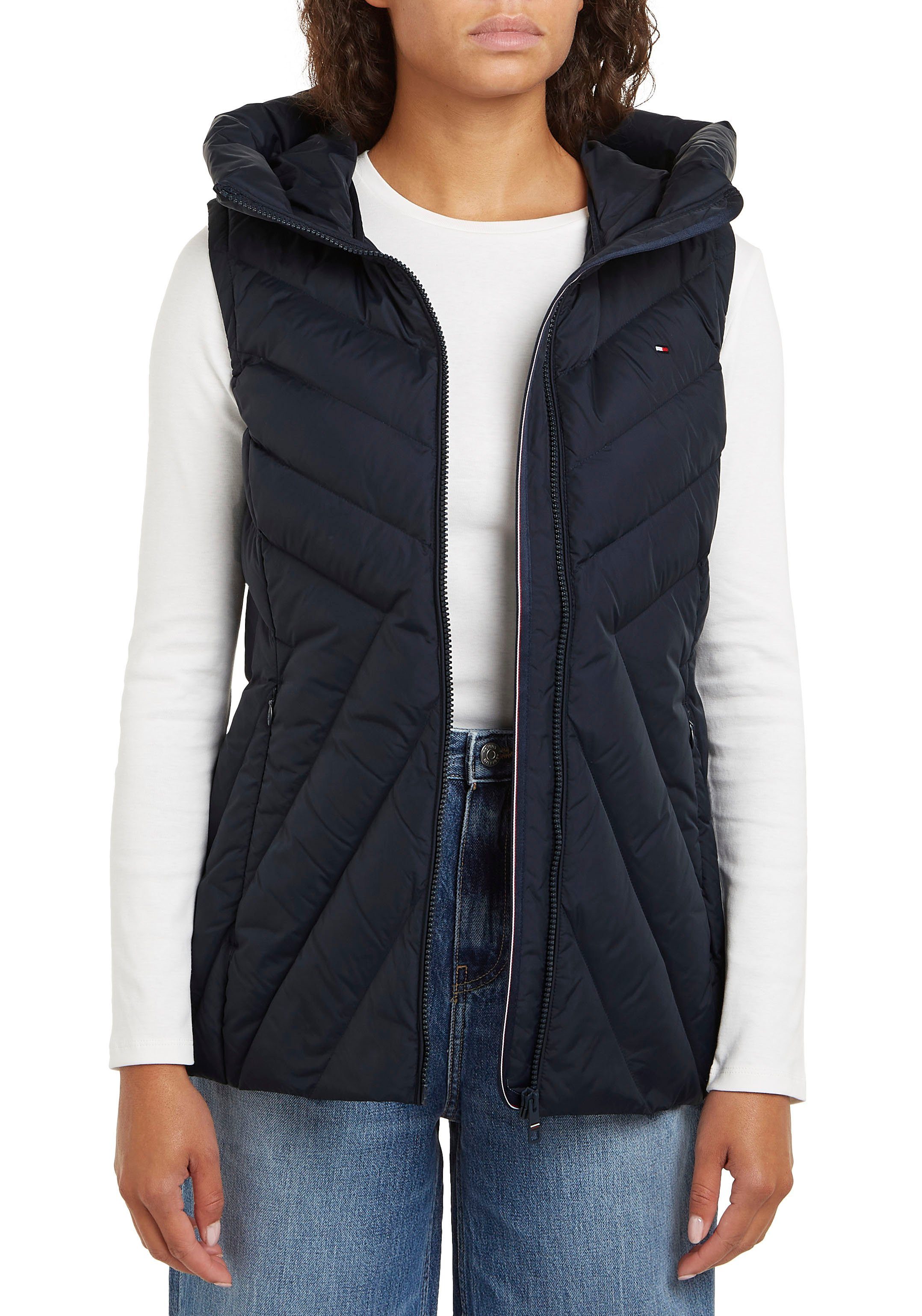 Tommy Hilfiger Bodywarmer CHEVRON MW PADDED VEST met gemiddelde vulling en merklabel