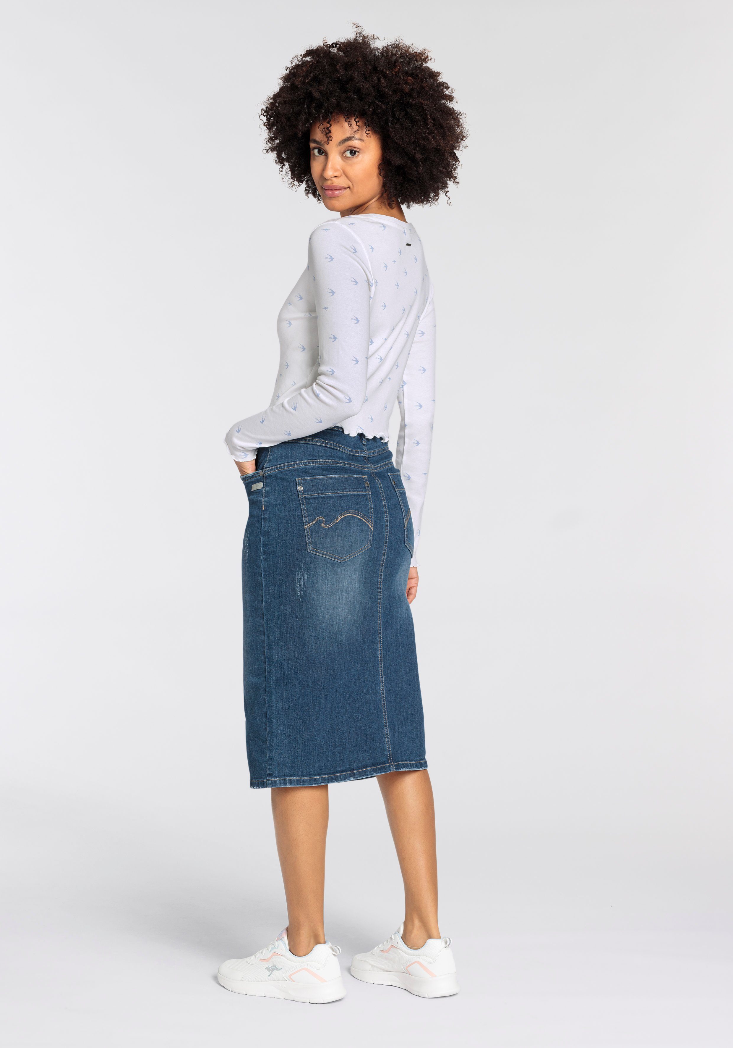 KangaROOS Jeans rok in midi-lengte met split