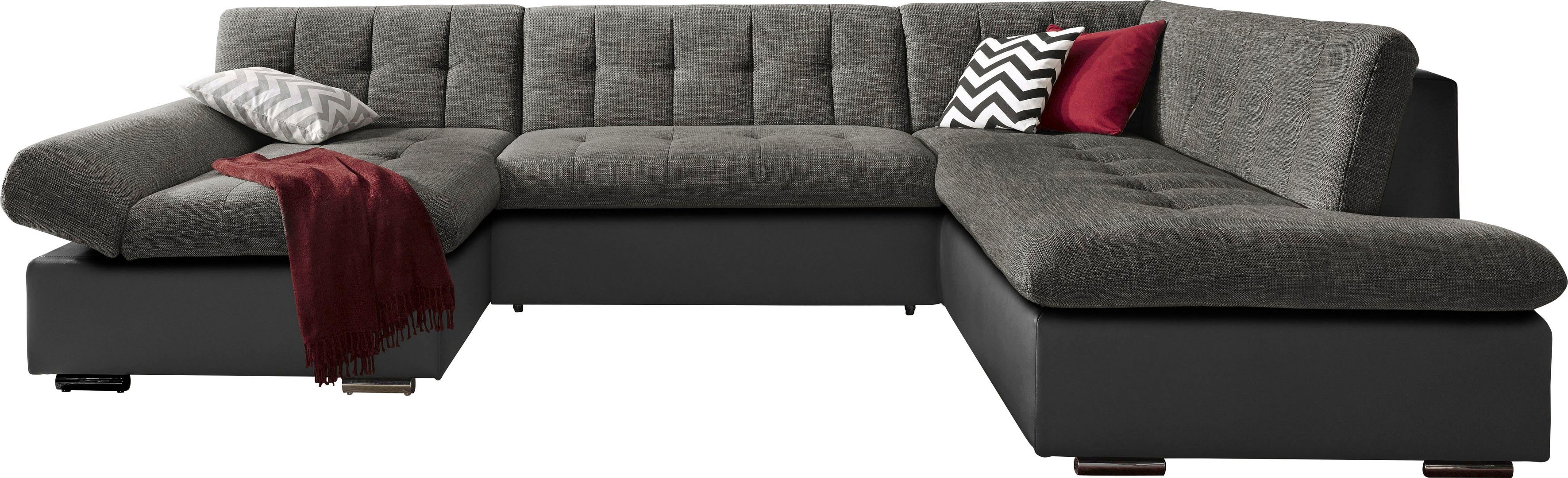 TRENDMANUFAKTUR Zithoek Reggae modern en comfortabel, actuele materiaalcombinatie, U-vorm