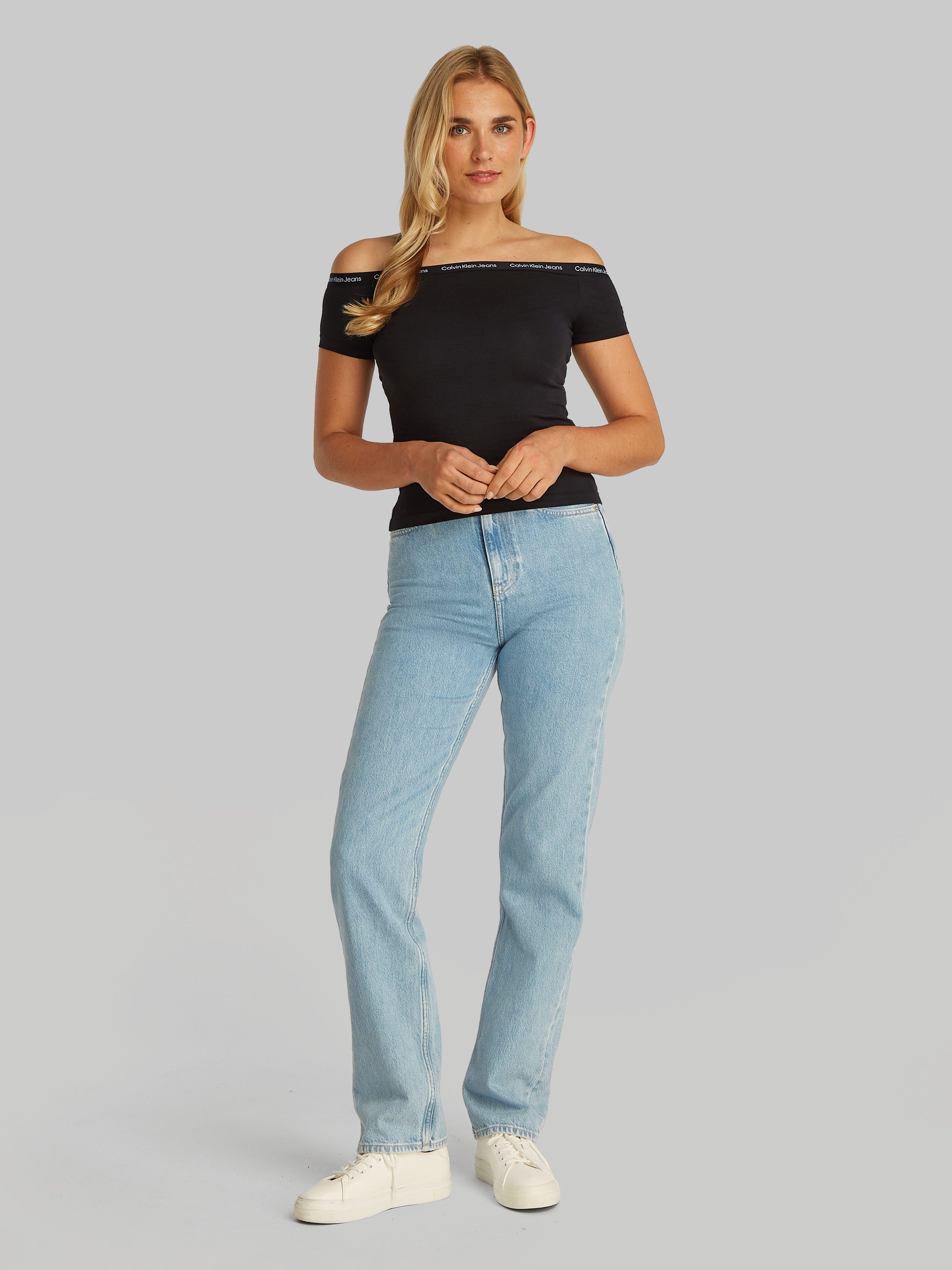Calvin Klein T-shirt LOGO ELASTIC BARDOT TOP