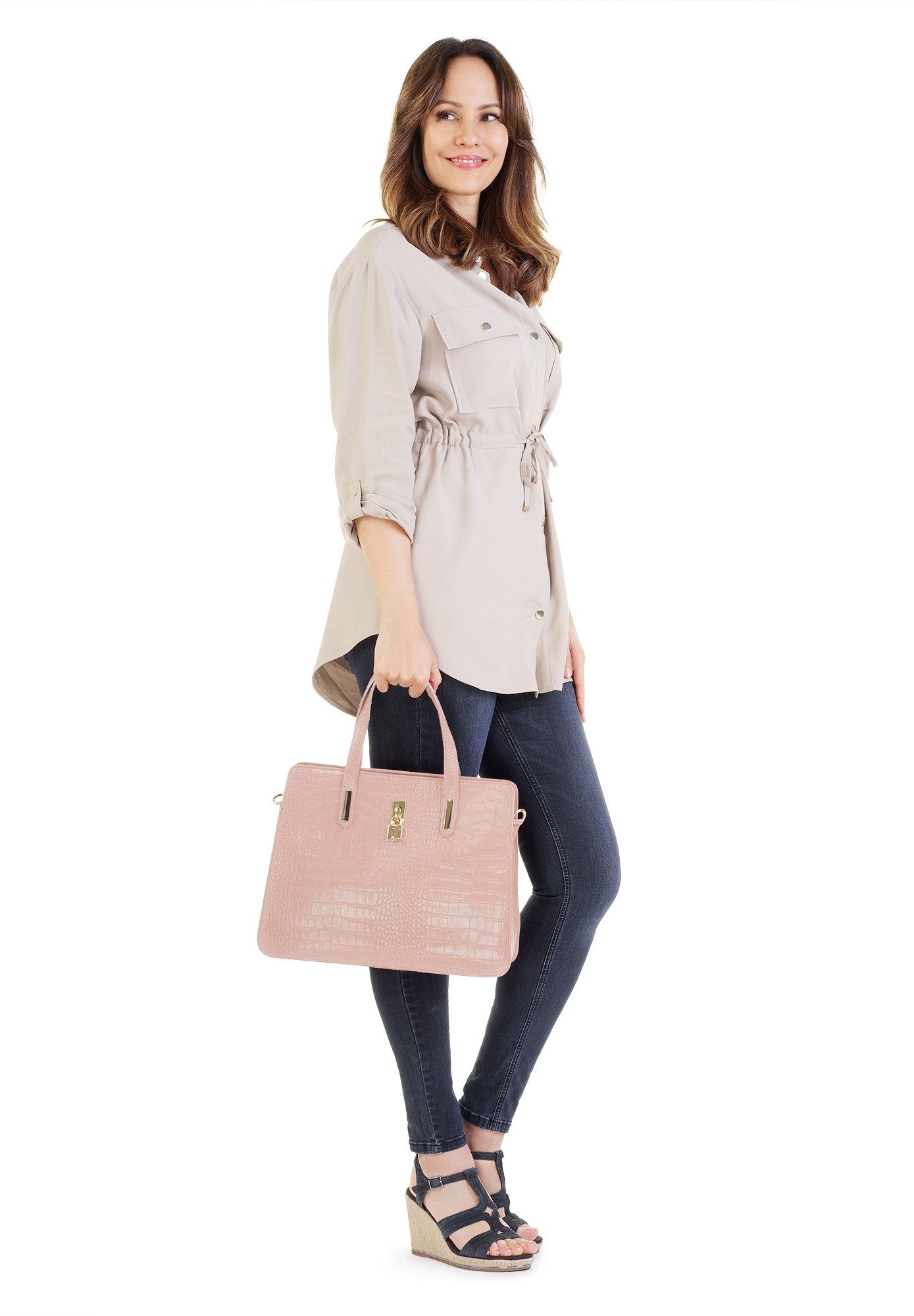 Cluty Tas echt leer, made in italy