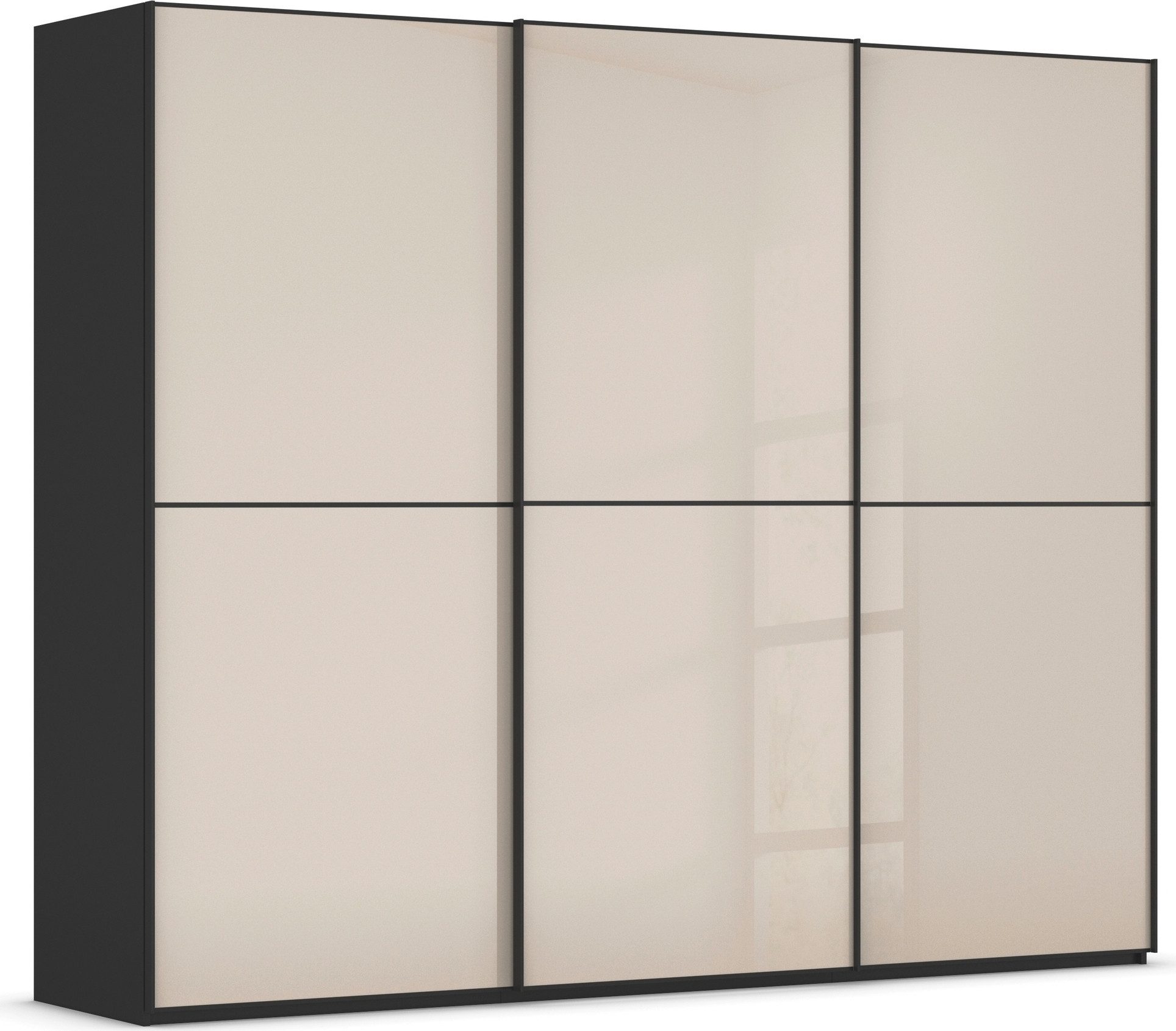 rauch Schuifdeurkast Kledingkast Kast Garderobe Slaapkamerkast SCALE-DUO edel tweedelige deuren glas-front met 3 sierlijsten made in germany