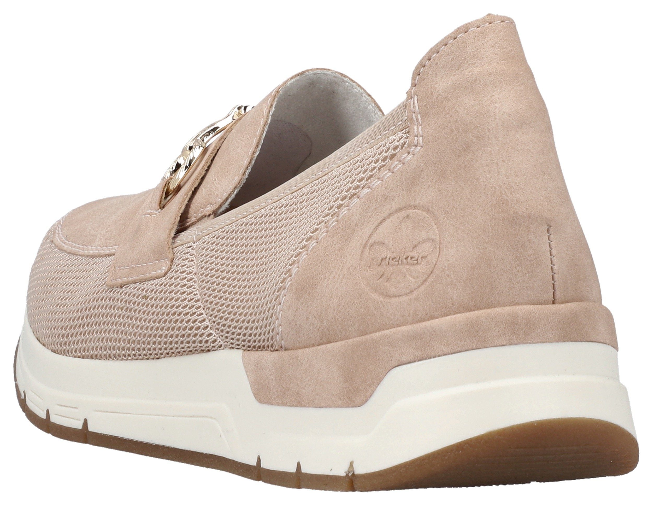 Rieker Slip-on sneakers Slipper vegan Slipper, vrijetijdsschoen met elegante sierspange