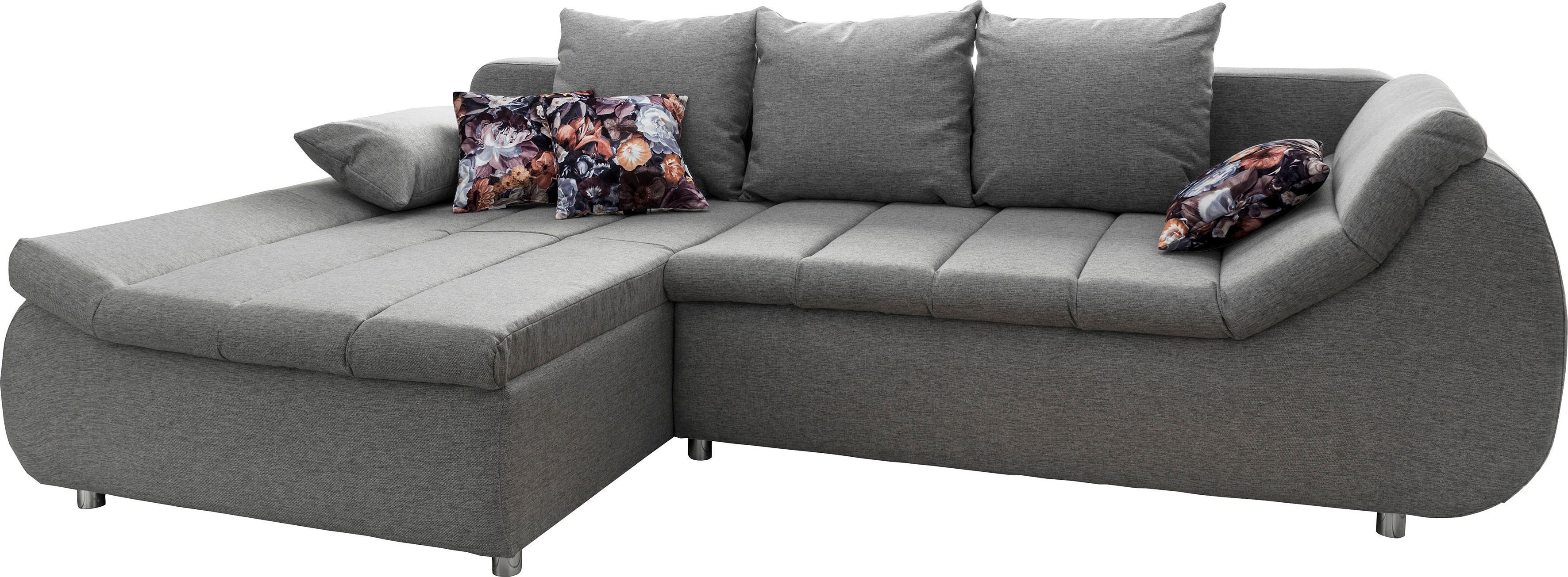 INOSIGN Hoekbank Imola elegant en modern, actuele stiksels in de zitting, comfortabel, L-vorm