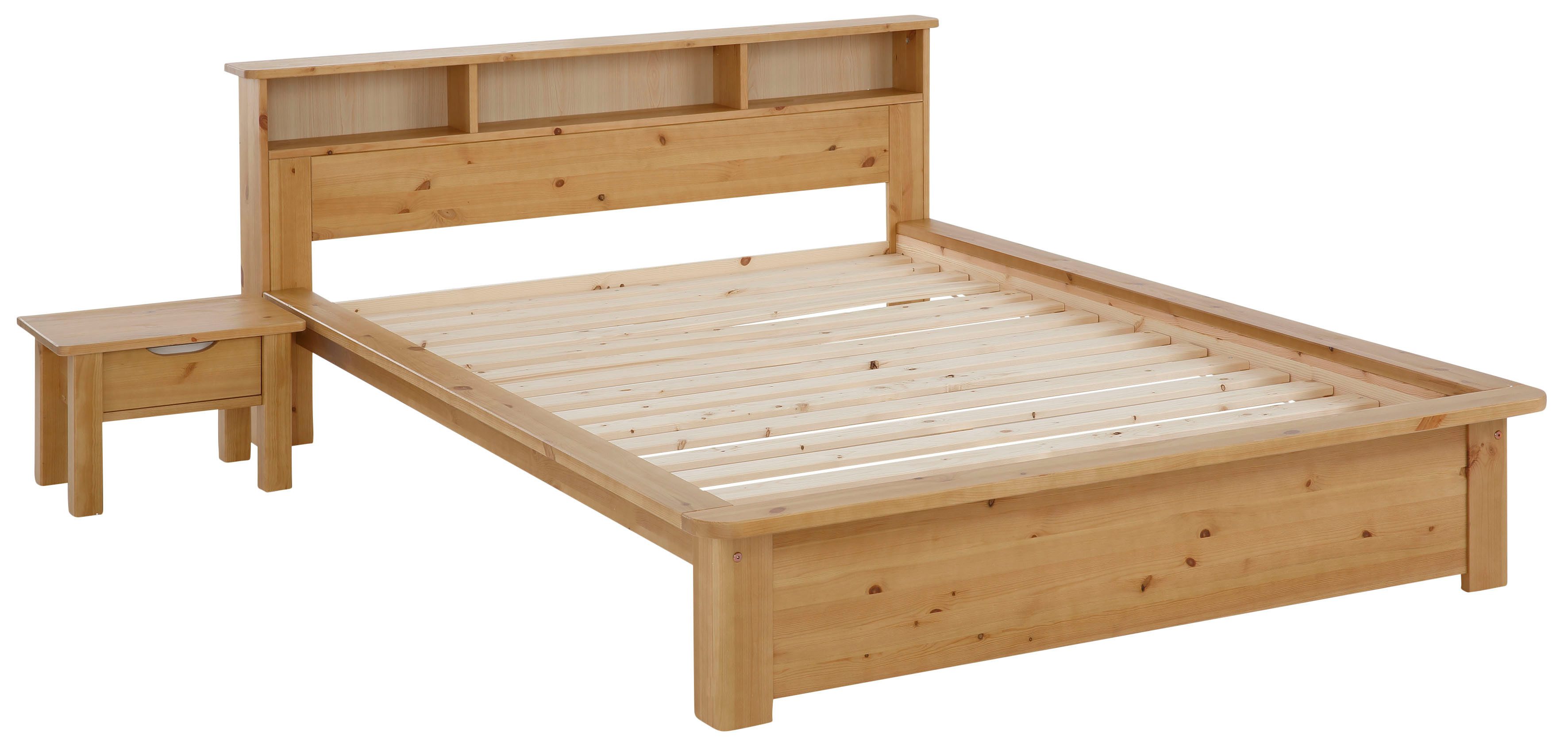 Home affaire Massief houten ledikant "KERO" BESTSELLER! Opbergruimte in het hoofdeinde gecertificeerd massief hout (grenen), optioneel met lade
