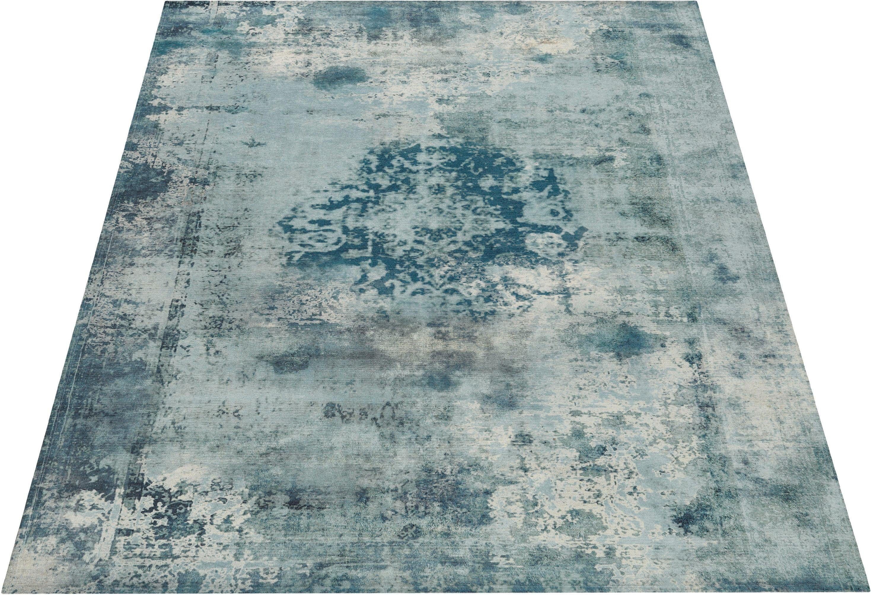 my home Vloerkleed Nelio Vintage-design, used look, korte pool, vloerkleed met randdessin