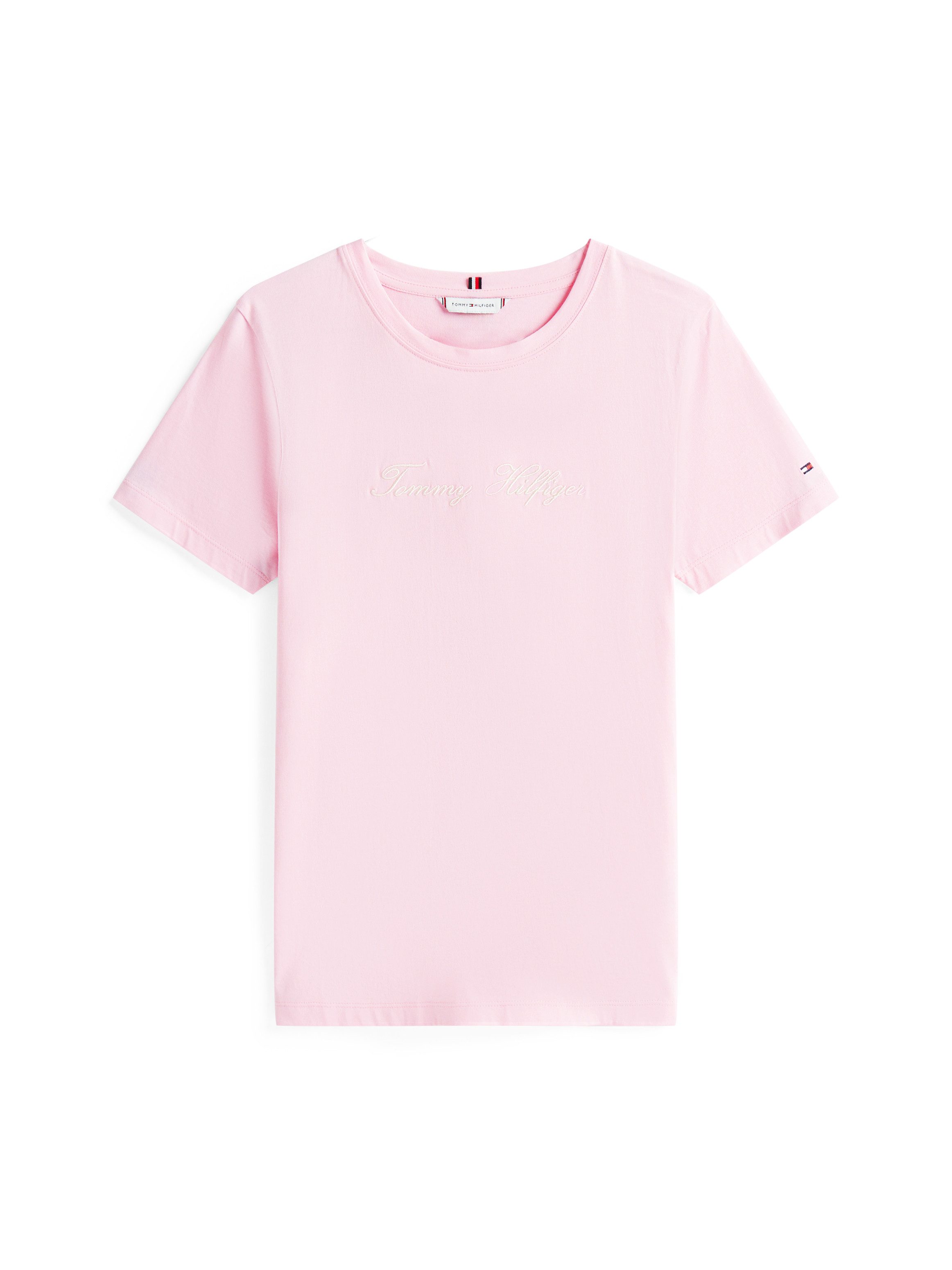 Tommy Hilfiger Shirt met korte mouwen SCRIPT REG C-NK SS T-SHIRT met tommy hilfiger script-logo-opschrift