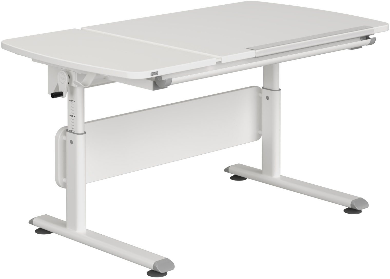 PAIDI Kinderwelten Kinderbureau DIEGO CURVED GT, leerlingbureau, ergonomisch, meegroeiend stappenloos in hoogte verstelbaar, gedeeld tafelblad kantelbaar