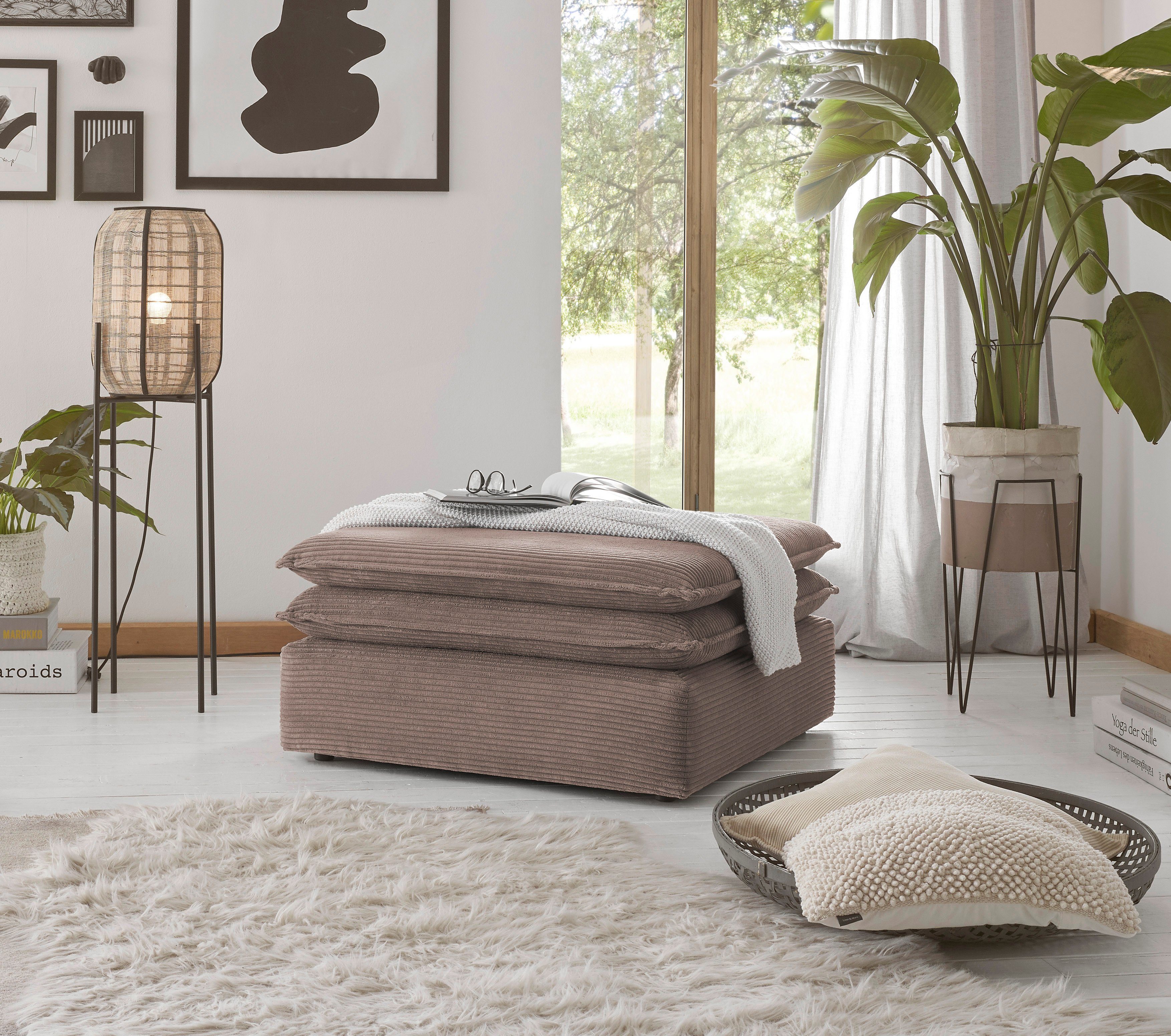 Places of Style Hocker PIAGGE Hoogwaardige cord, passend bij de loveseat PIAGGE