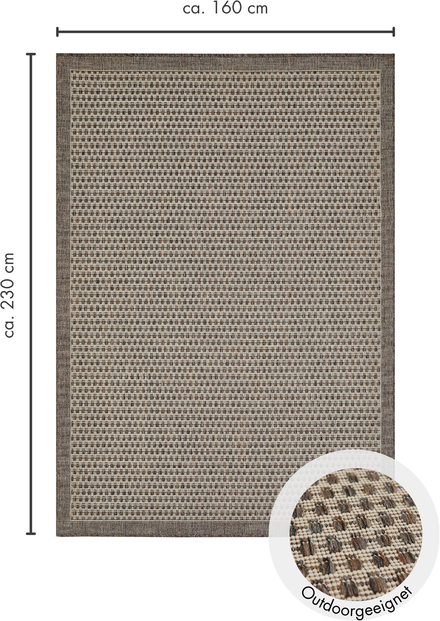 Andiamo Vloerkleed Savannah Platweefsel, geschikt voor binnen en buiten, woonkamer