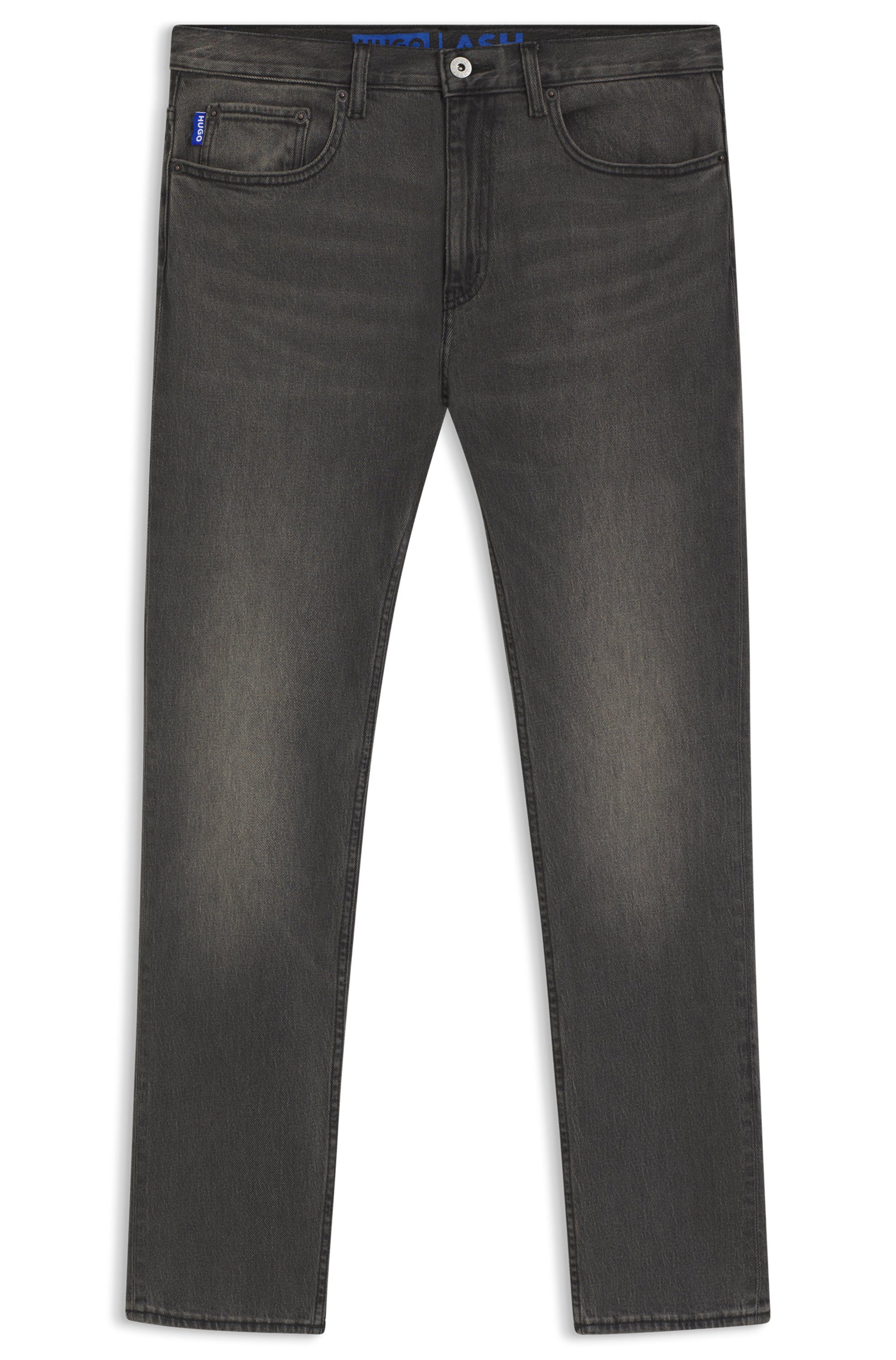 HUGO Blue Slim fit jeans Ash met stone-washed-finish