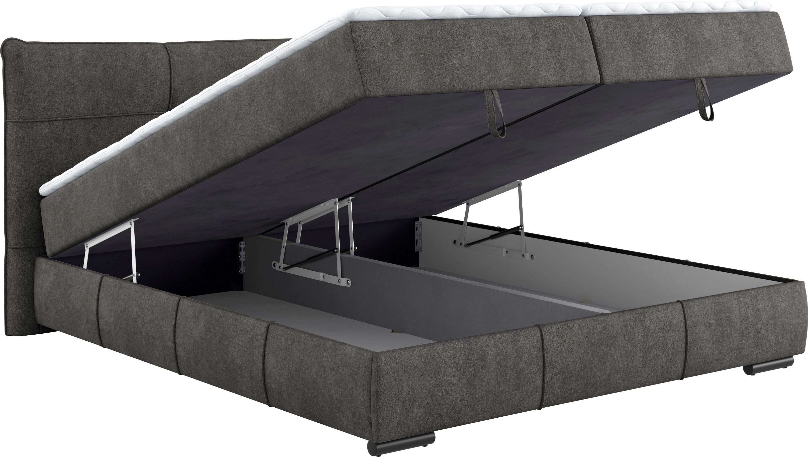 Mr. Couch Boxspring Brewdley met bedkist, incl. matras Topmatras en sierkussen, in verschillende hardheden beschikbaar