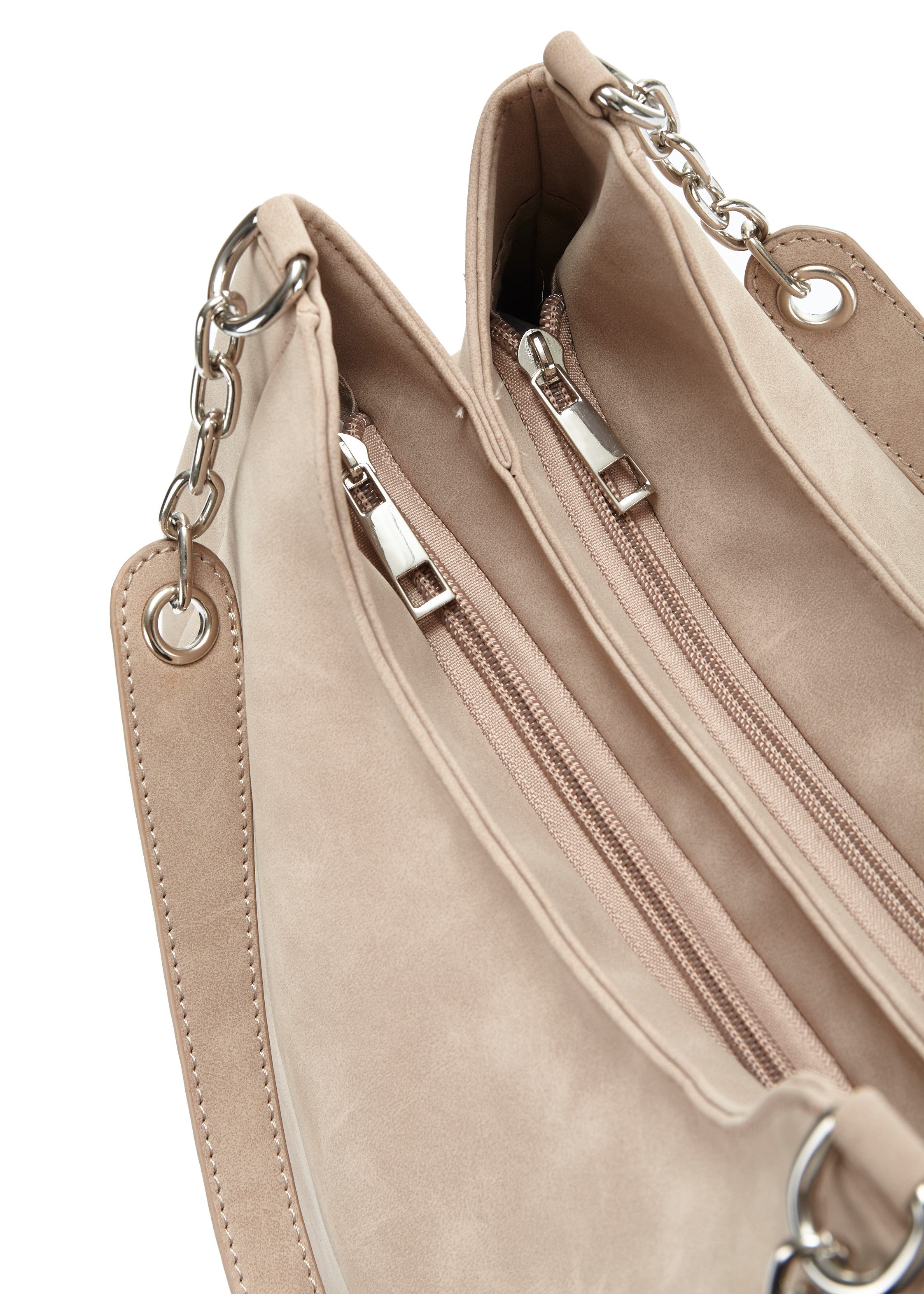 Vivance Tas Schoudertas met zilverkleurige details, damestas, shopper, handtas vegan