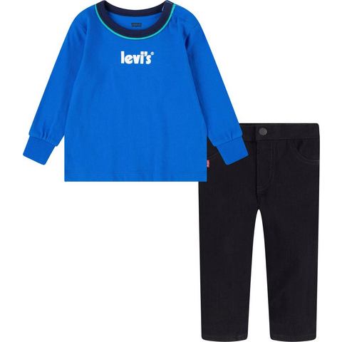 Levi's Kidswear Shirt & broek POSTER LOGO RINGER & DENIM (set, 2-delig)