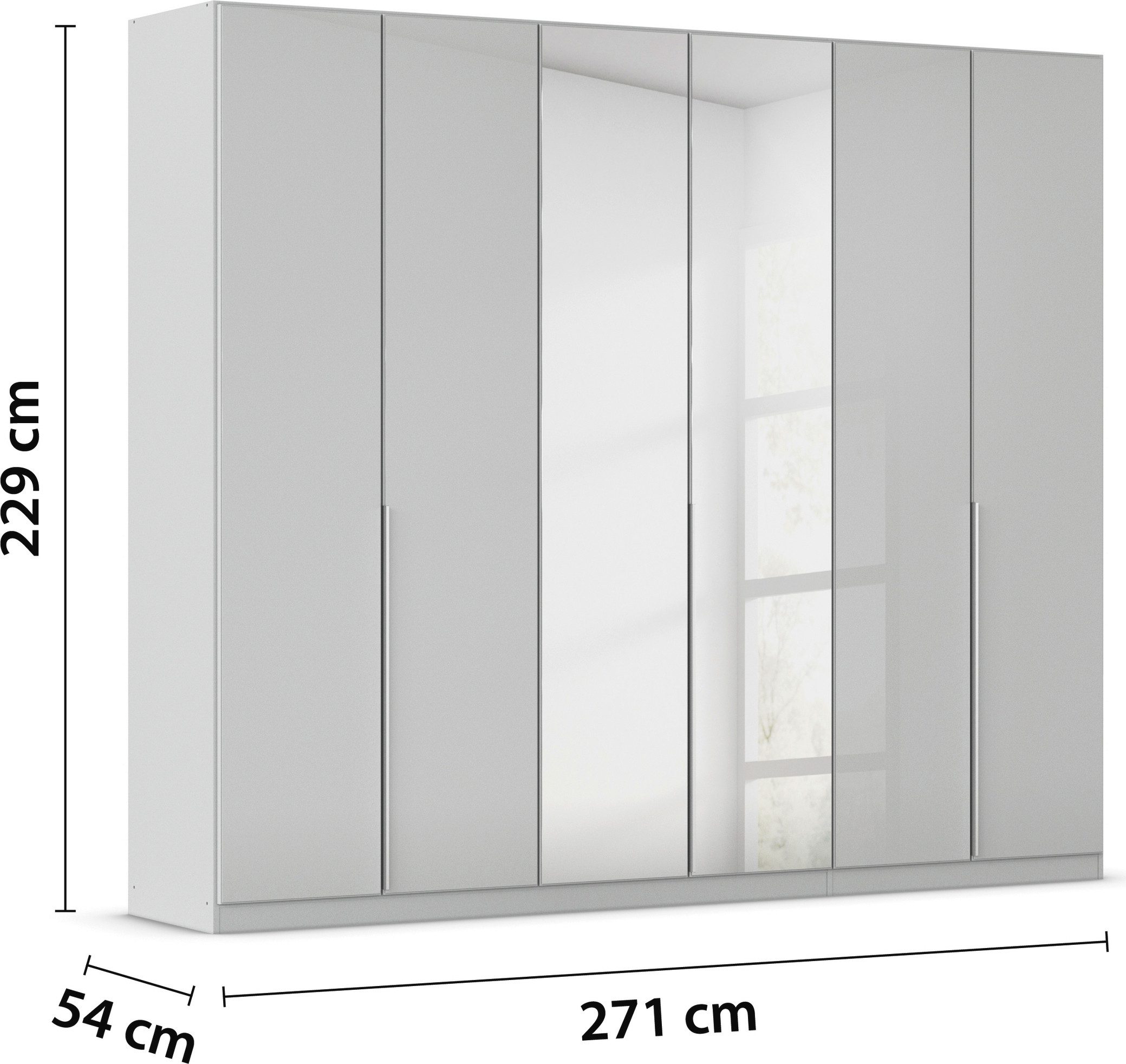 rauch Draaideurkast Kledingkasten kast garderobe AGORDO met glazen front doordachte binnenuitrusting, in 6 breedtes en 2 hoogtes made in germany