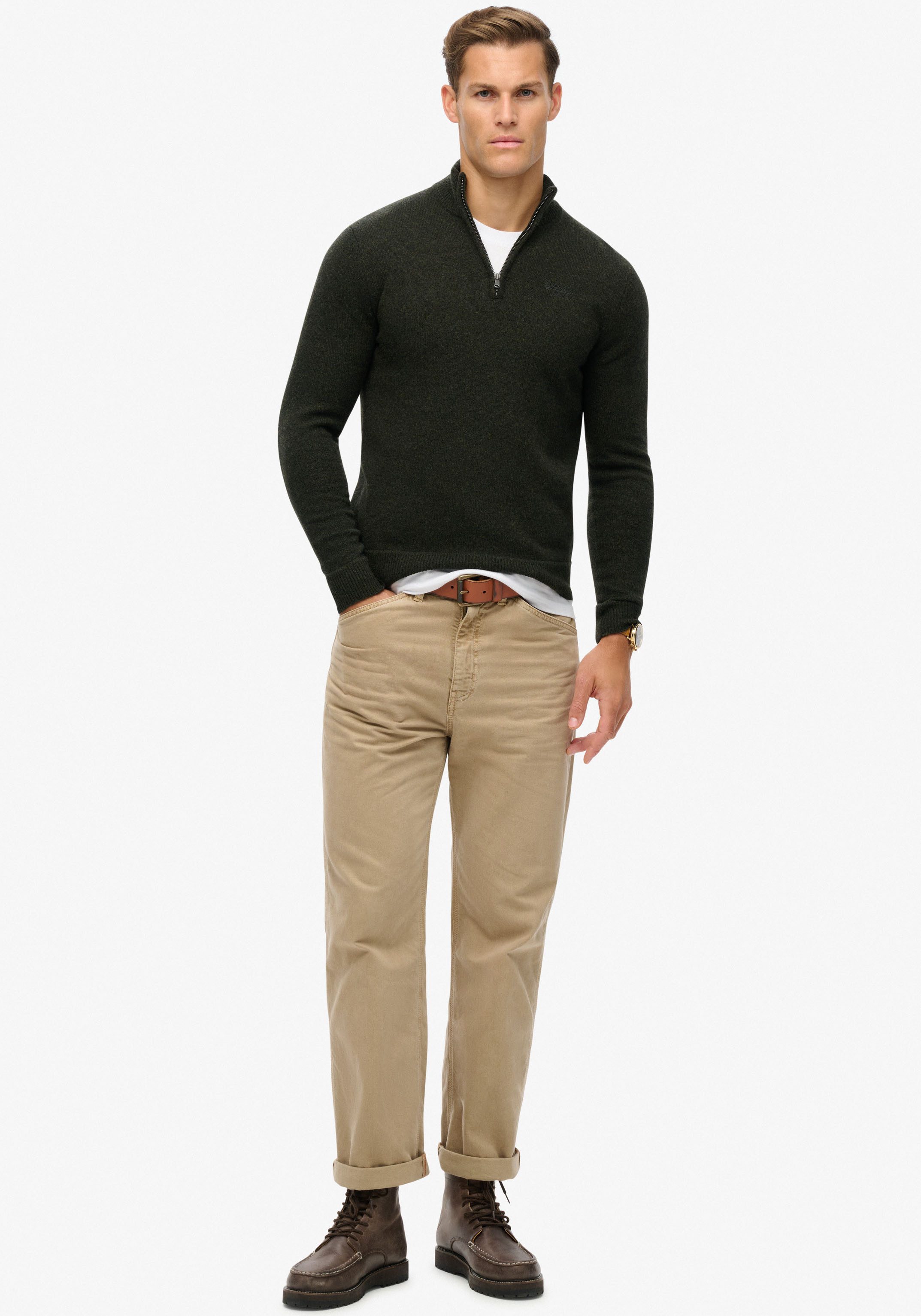Superdry Gebreide trui ESSENTIAL EMB KNIT HALF ZIP