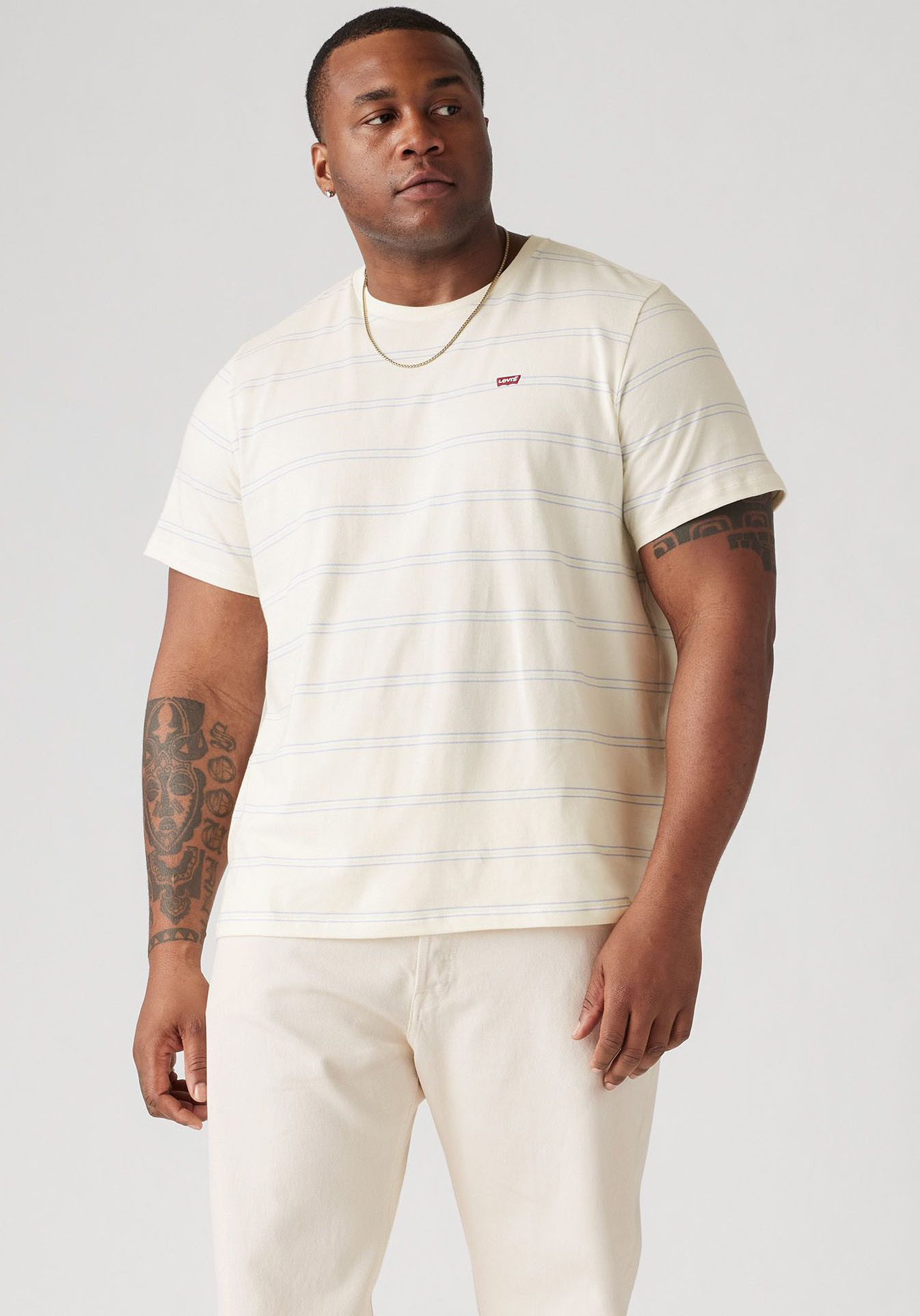 Levi's Plus Levi's Plus Shirt met ronde hals BIG ORIGINAL HM TEE met een gestreept design