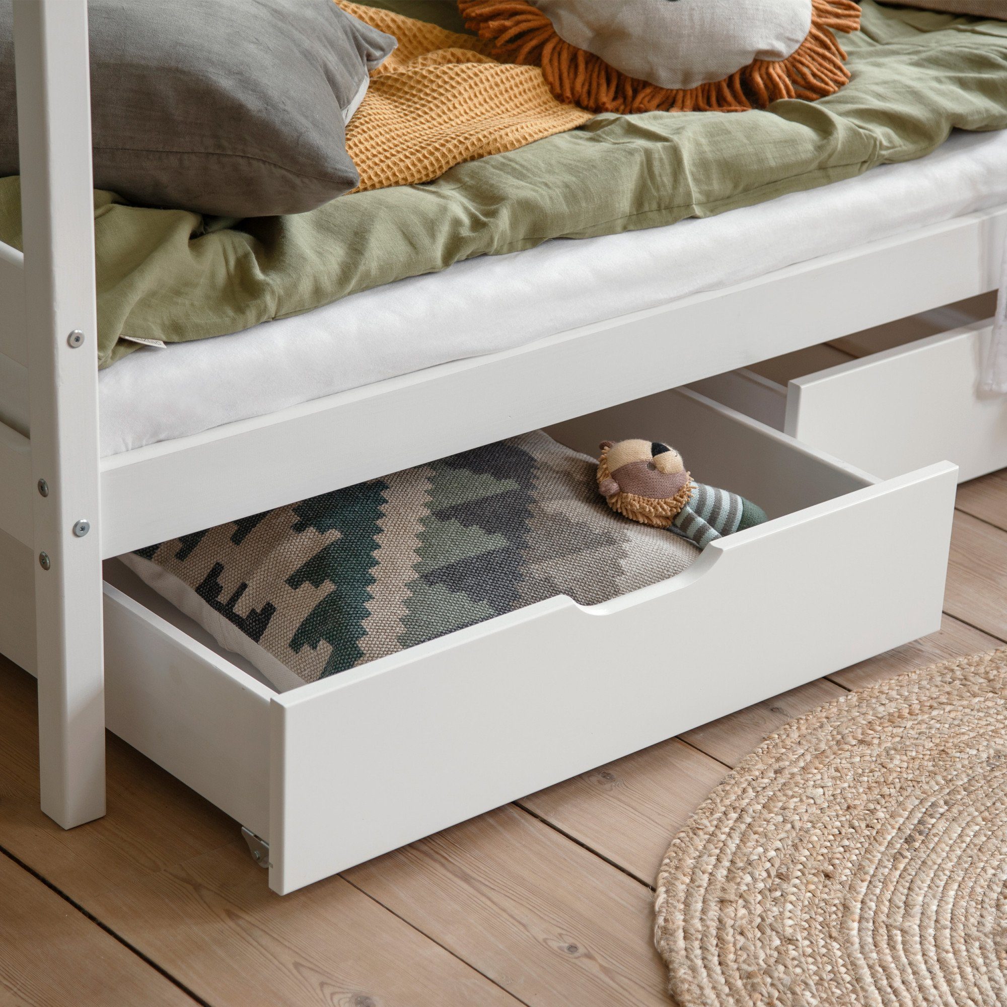 Lüttenhütt Kinderbed ECO One Kinderbed met valbeveiliging, met 2 laden