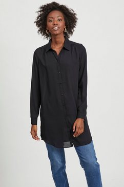 vila lange blouse vilucy tunic in tunieklengte zwart