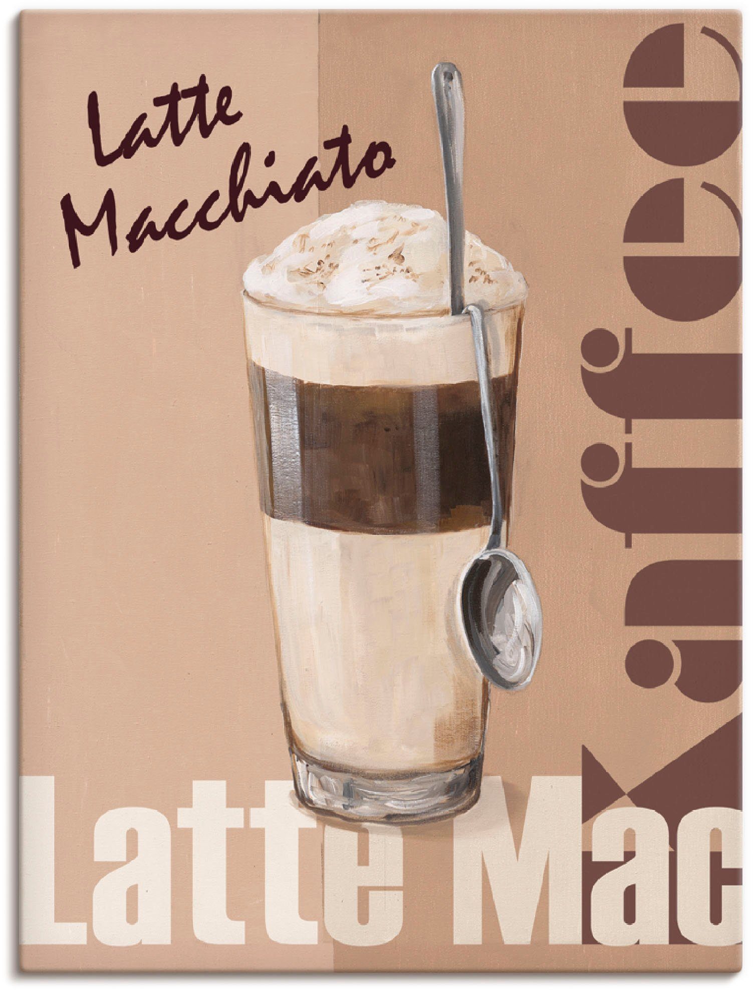 Artland Artprint Latte macchiato - koffie in vele afmetingen & productsoorten -artprint op linnen, poster, muursticker / wandfolie ook geschikt voor de badkamer (1 stuk)