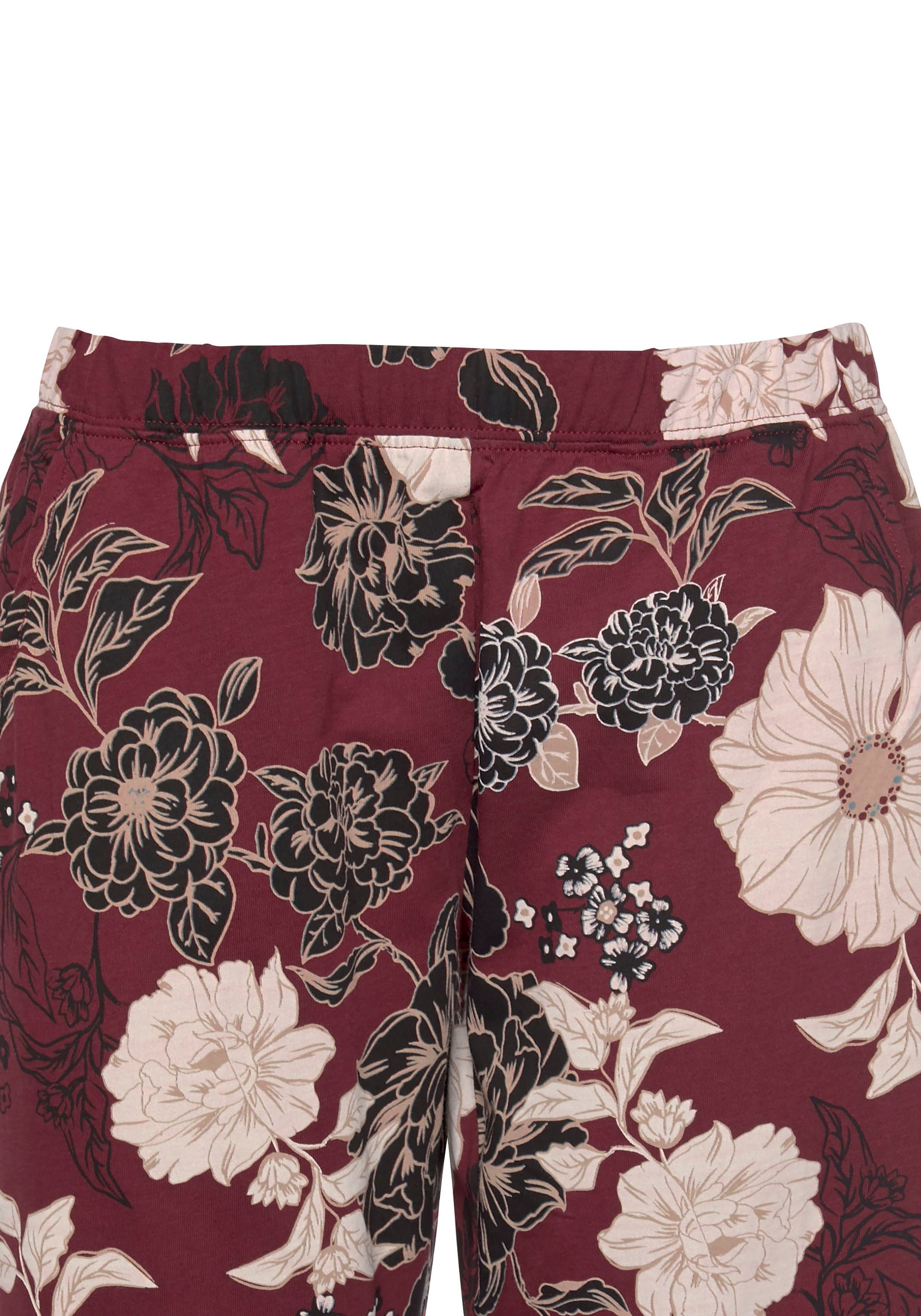 s.Oliver RED LABEL Beachwear Pyjama in klassiek model met bloemmotief (2-delig, 1 stuk)