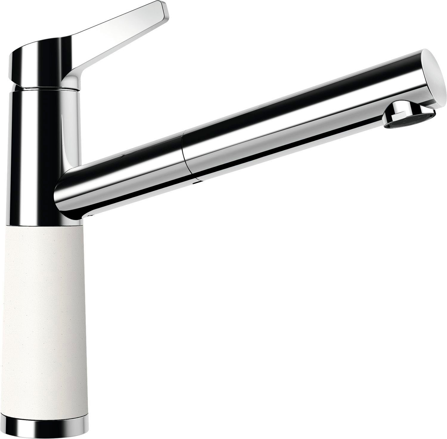 Schock Keukenkraan SC-510 SB ND Lagedruk, uitschuifbaar, terugstroombeveiliging, draaibereik 120° keukenkranen wit
