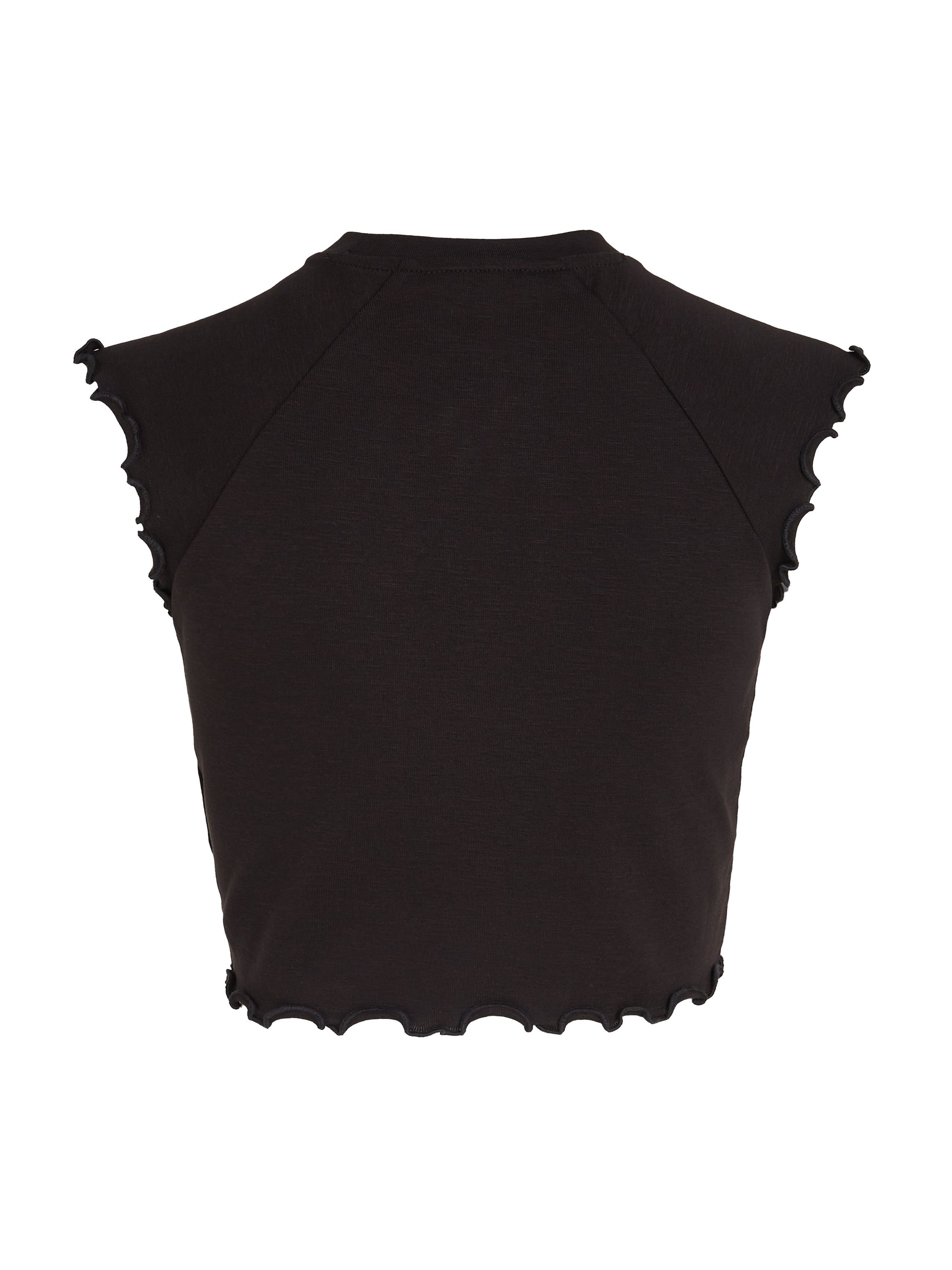 TOMMY JEANS T-shirt TJW SLIM CRP BABYLOCK RIB TEE met geschulpte manchetten & zoom