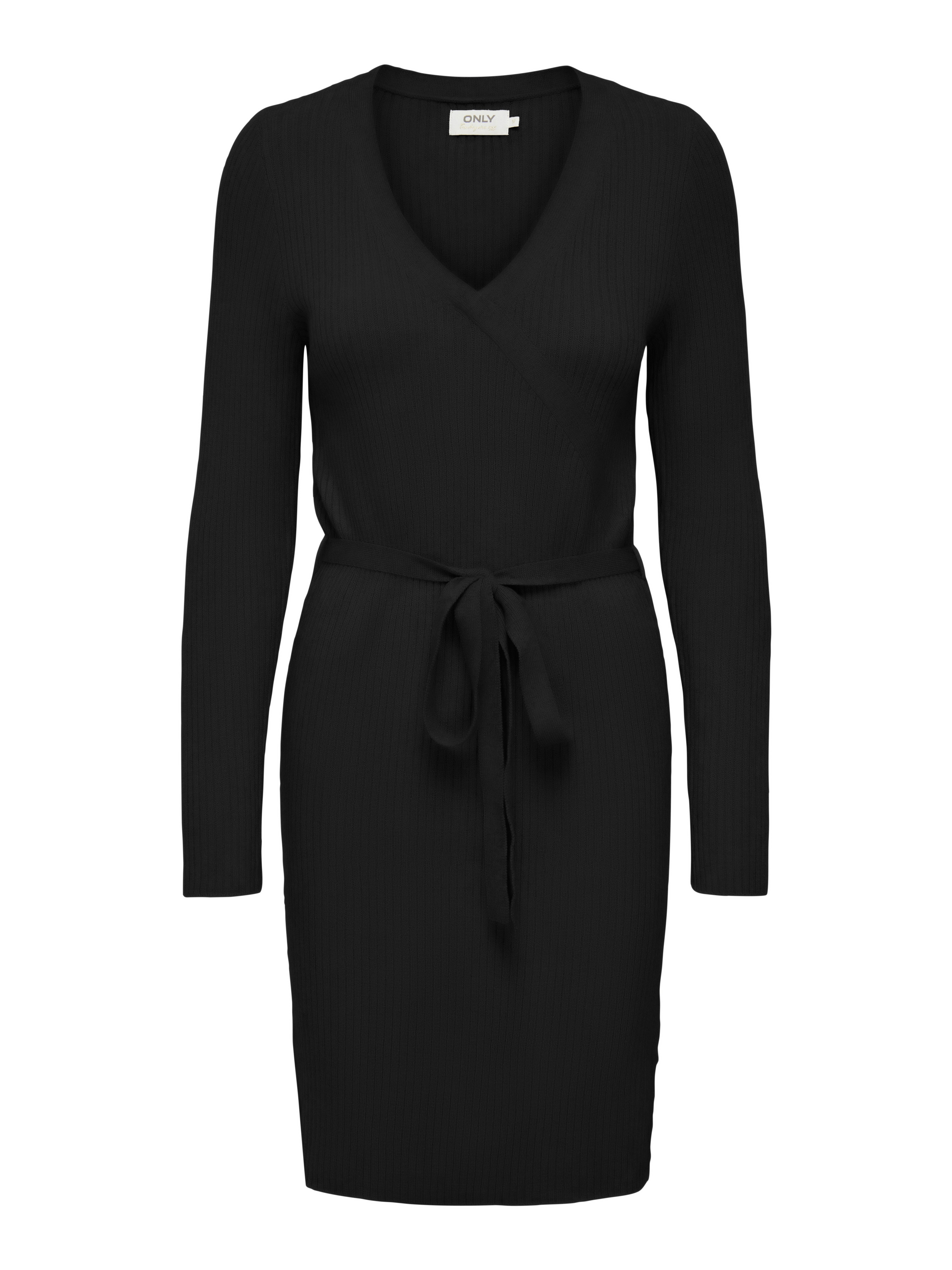 Only Gebreide jurk ONLVENLO L/S RIB WRAP DRESS RP KNT