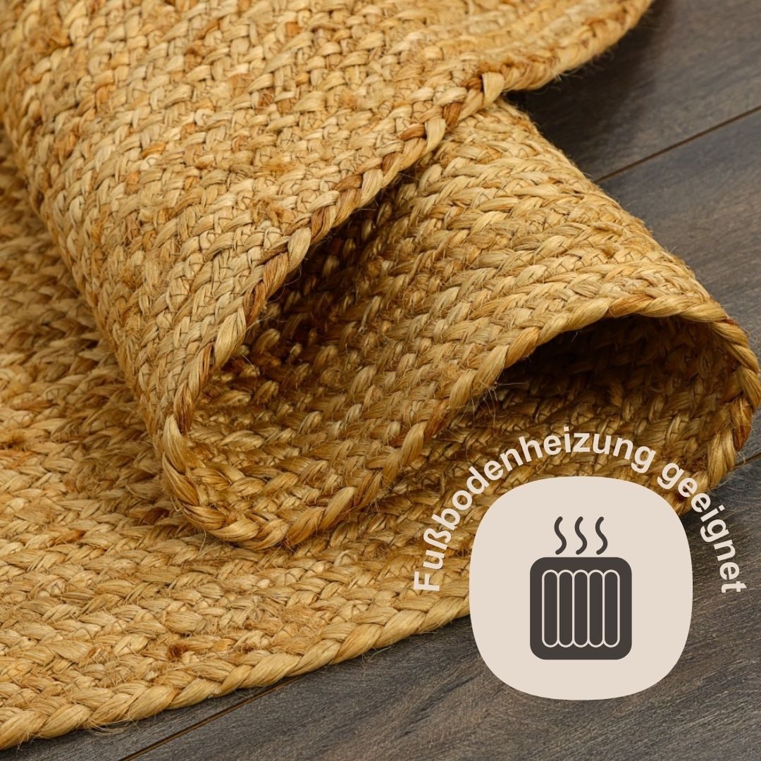 Myflair Möbel & Accessoires Vloerkleed Lola Jute tapijt, omkeerbaar tapijt, handgeweven, 100% natuurlijke vezel, Boho-stijl